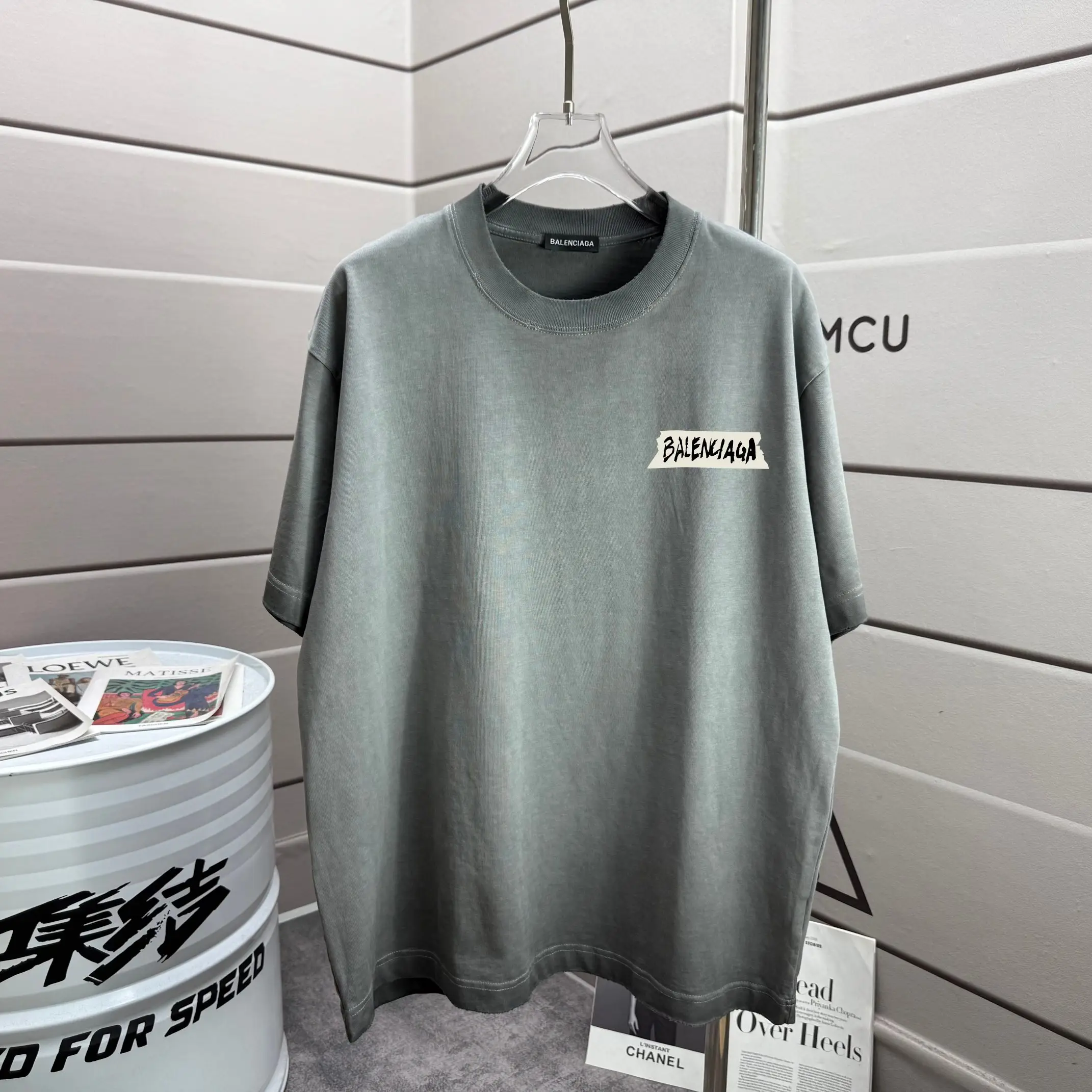 Logo Patch Washed Cotton T-Shirt D14015193