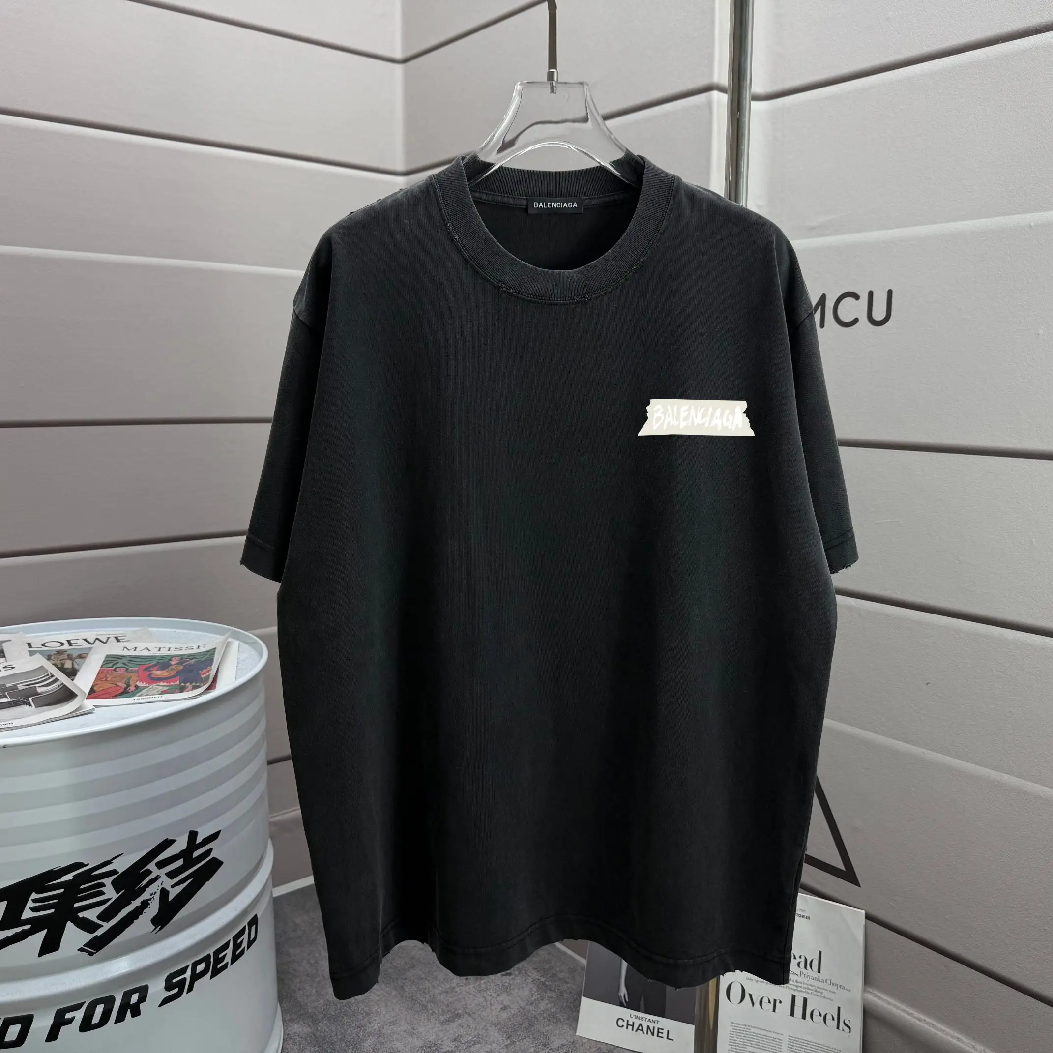 Distressed Logo-Print Cotton T-Shirt D14015191