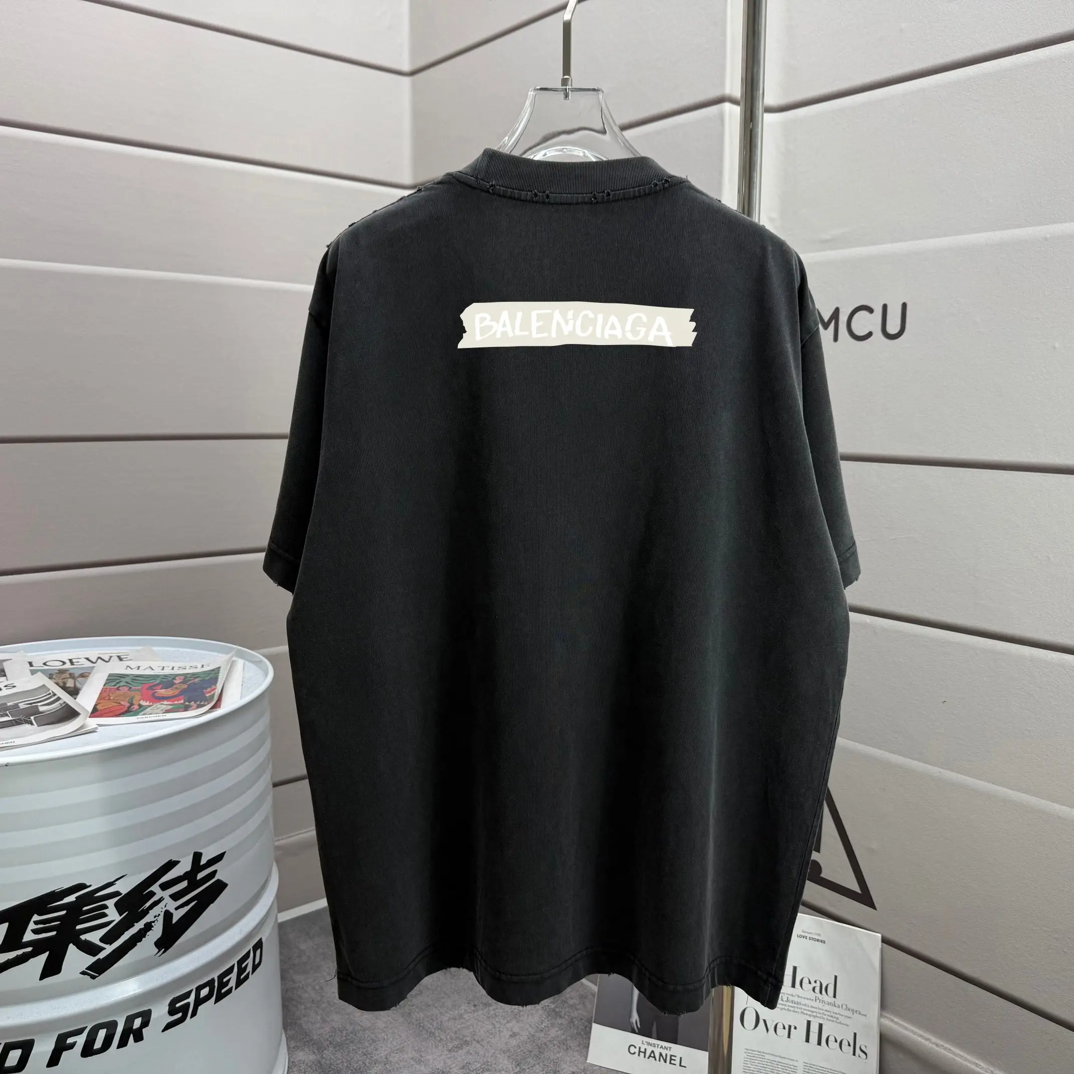 Distressed Logo-Print Cotton T-Shirt D14015191 — view 2