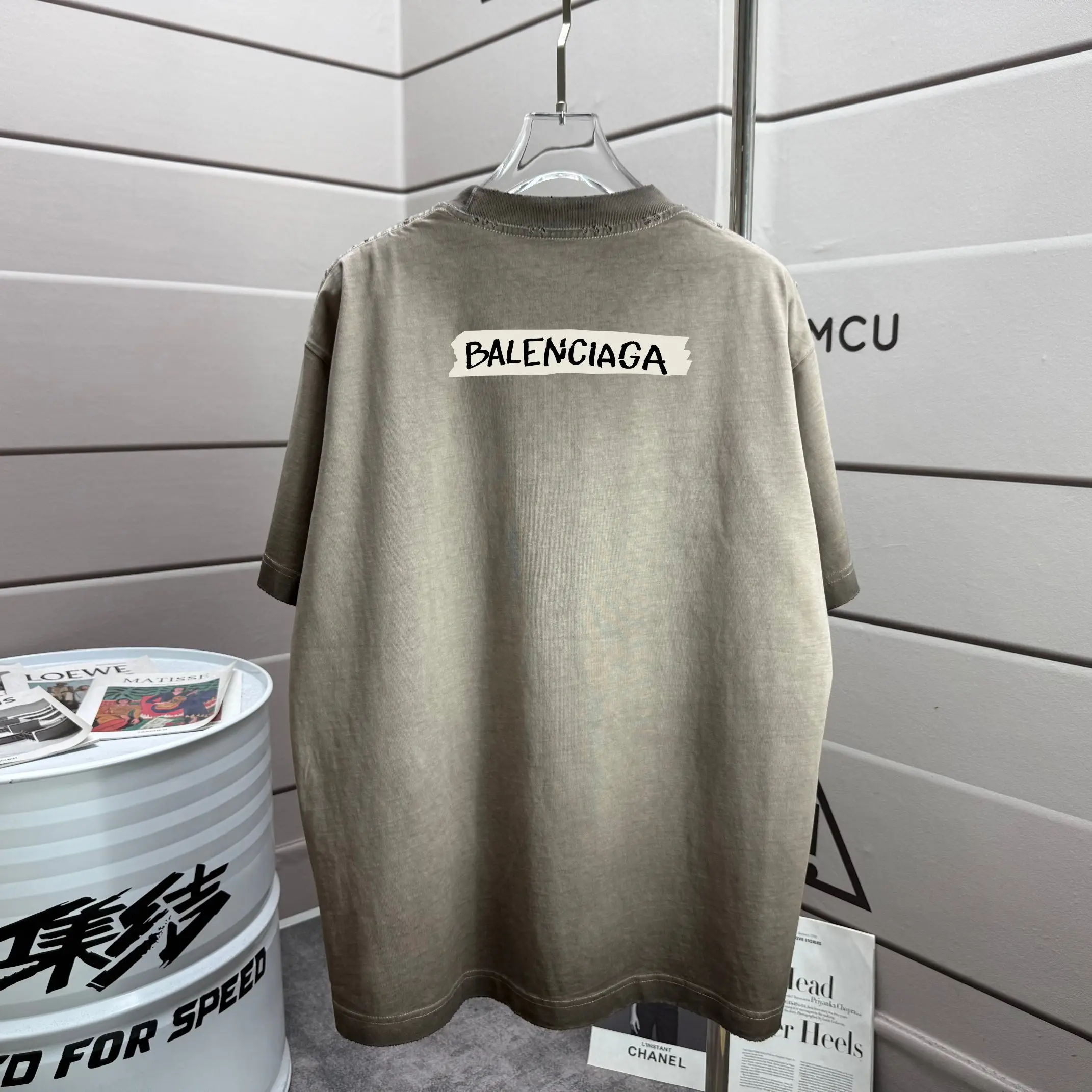 Logo-Print Distressed Washed Cotton T-Shirt D14015194 — view 2