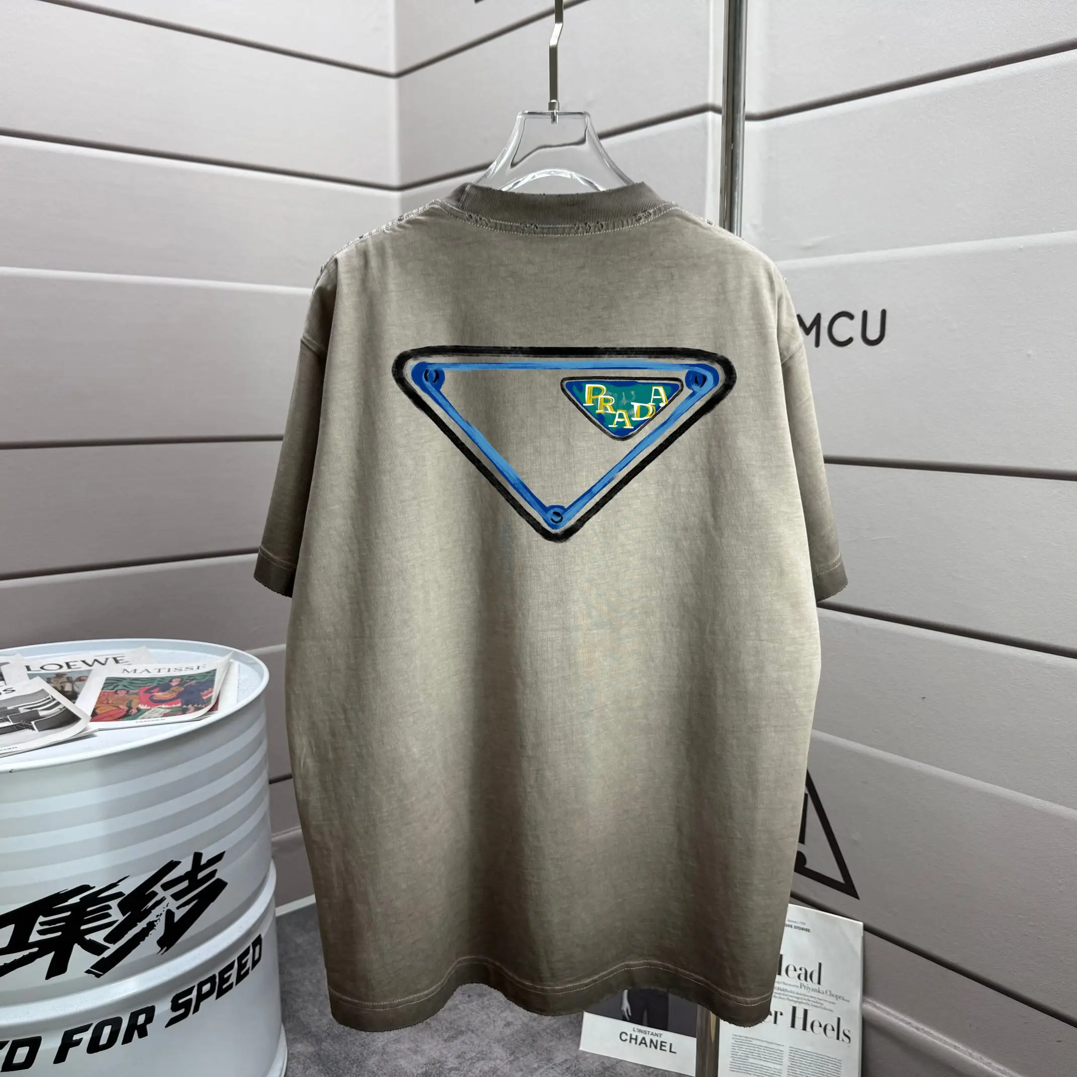 Distressed Logo-Print Cotton T-Shirt D14015190