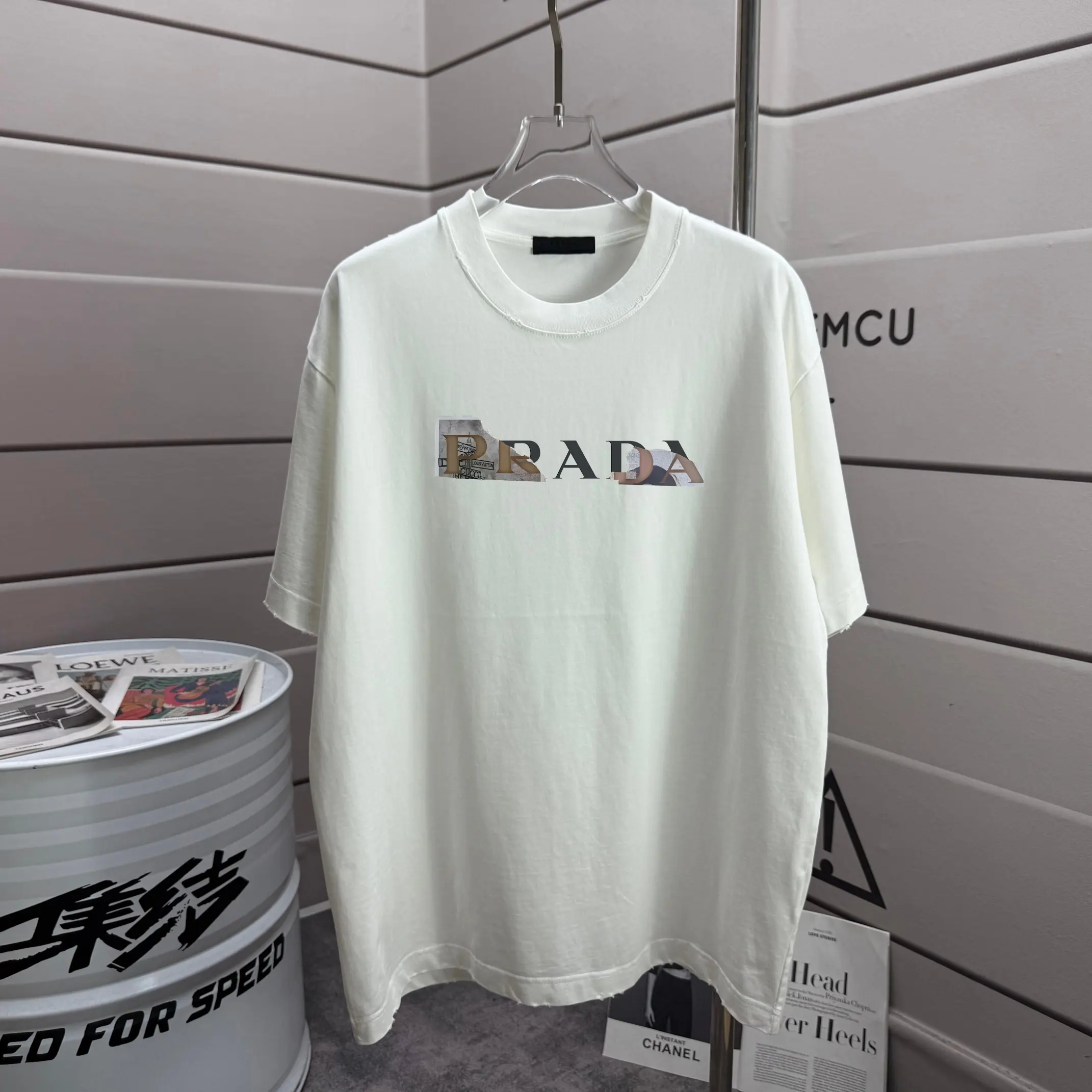 Logo Print Distressed Cotton T-Shirt D14015162