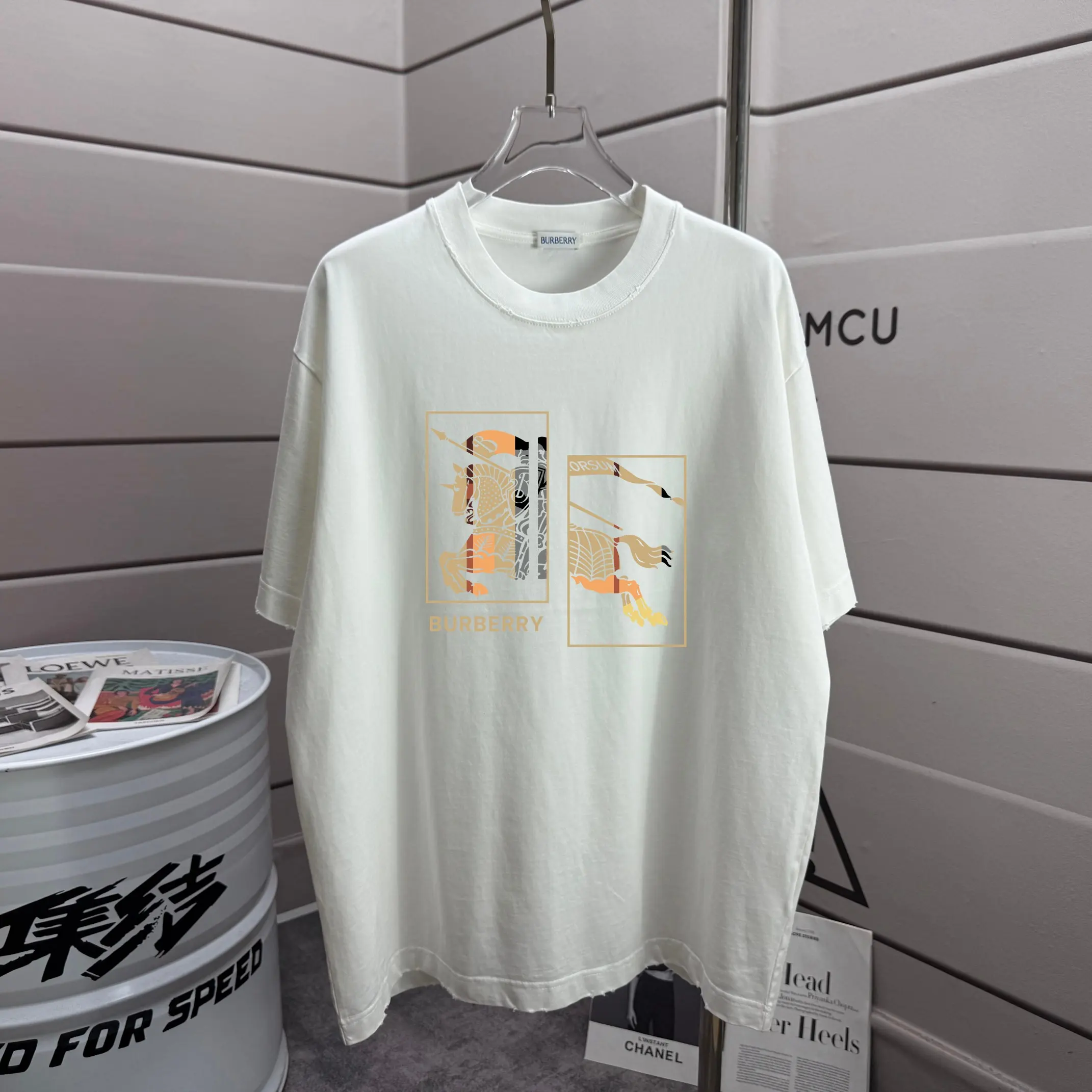 Logo Graphic Distressed Cotton T-Shirt D14012145