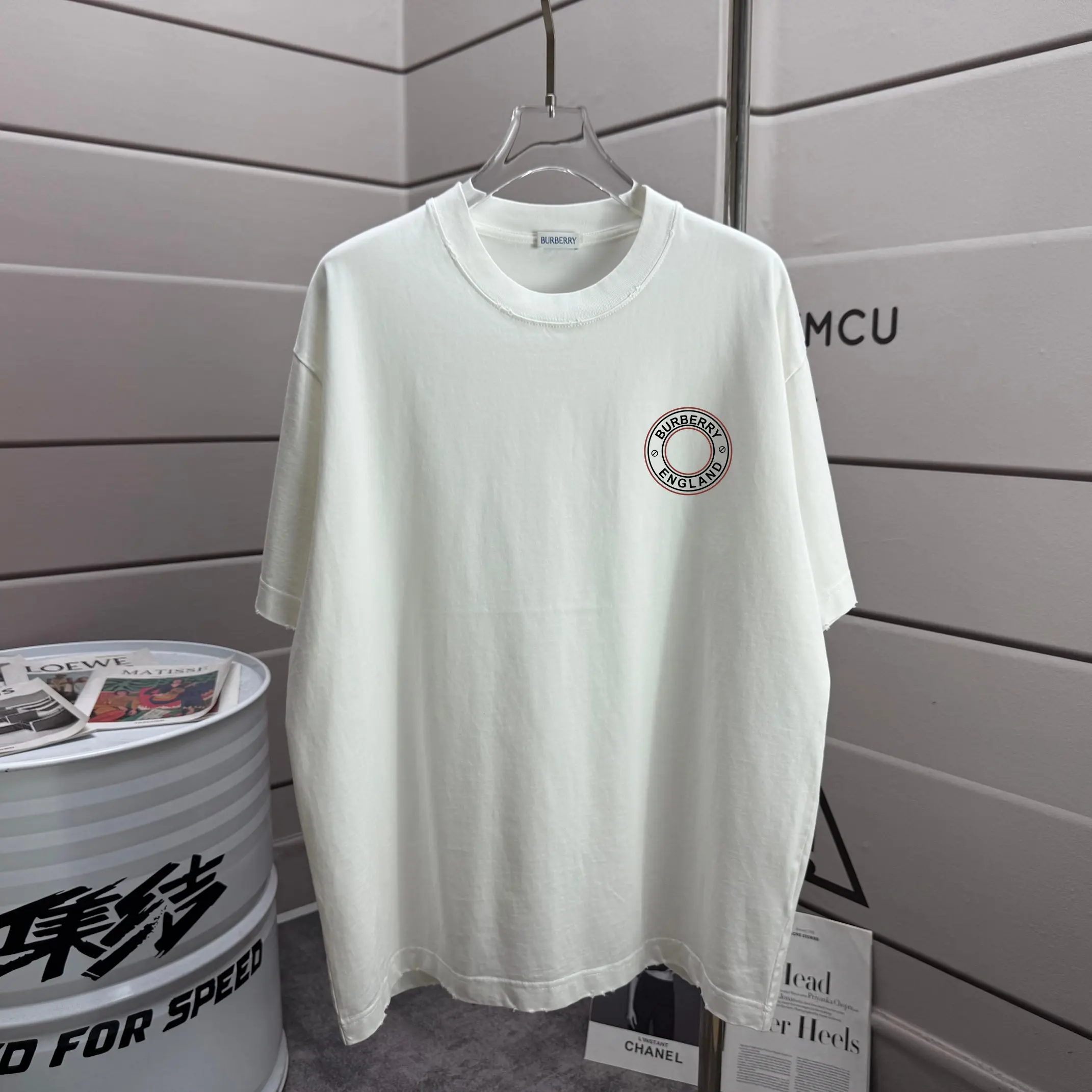 Logo Graphic Distressed Cotton T-Shirt D14012141