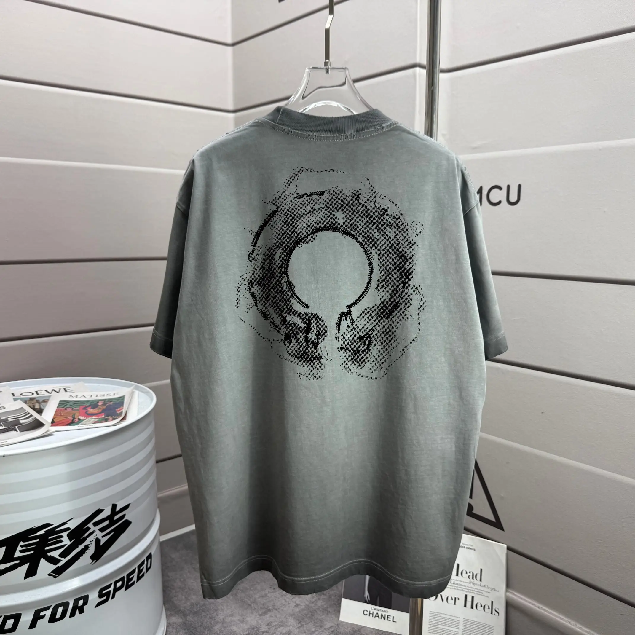 Washed Distressed Graphic T-Shirt D14015197