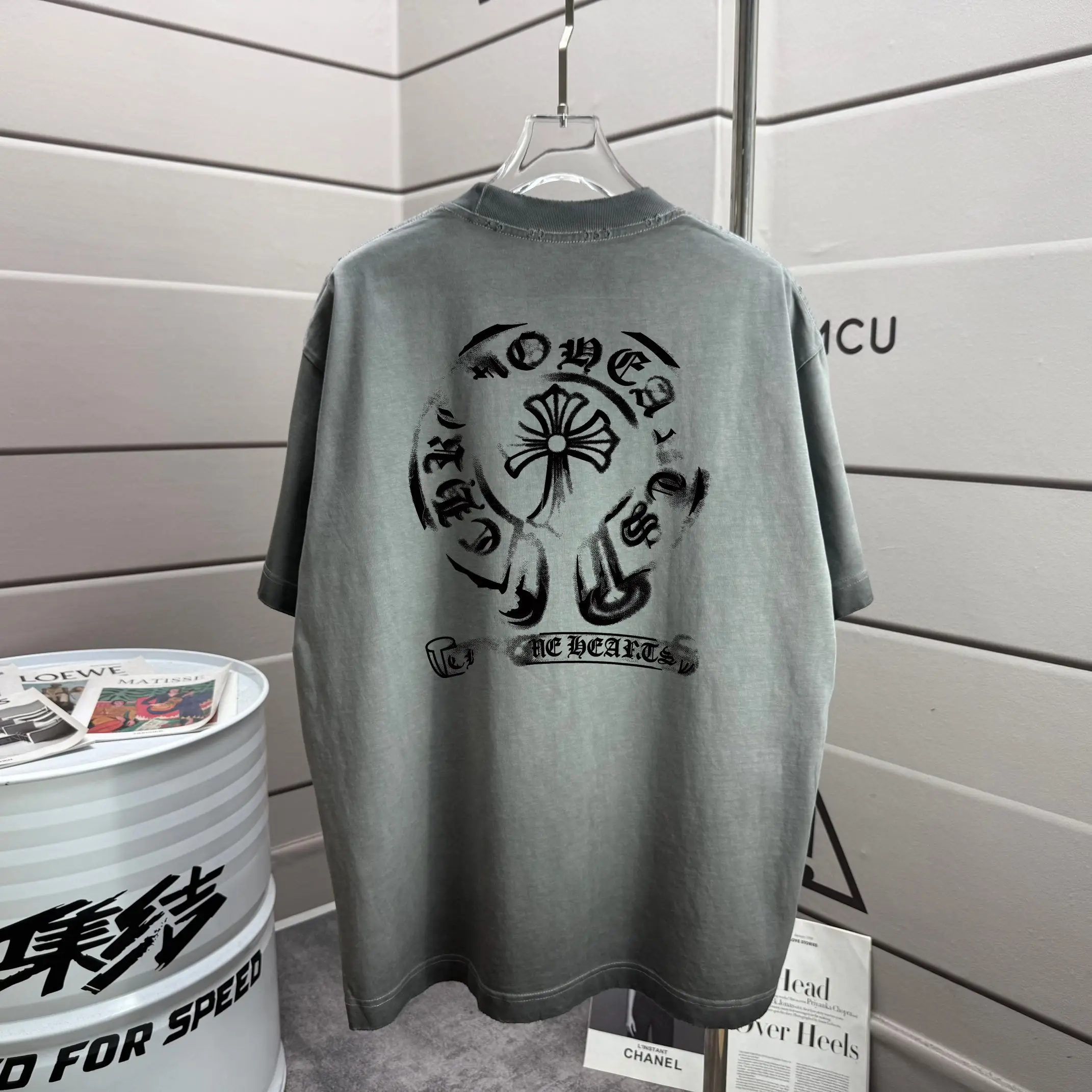 Logo Print Washed Cotton T-Shirt D14015205