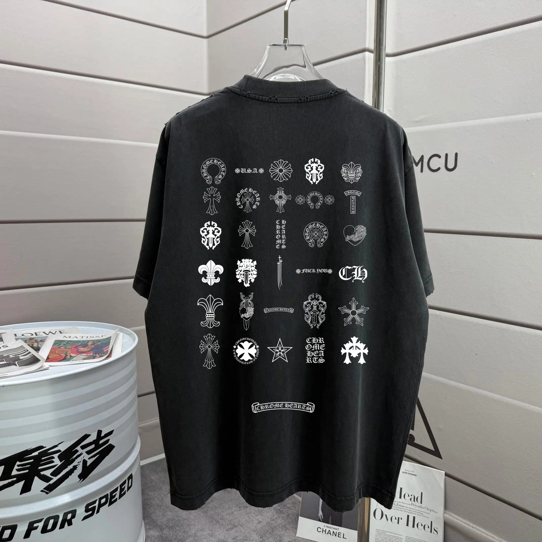 Logo-Print Washed Cotton T-Shirt D14015199