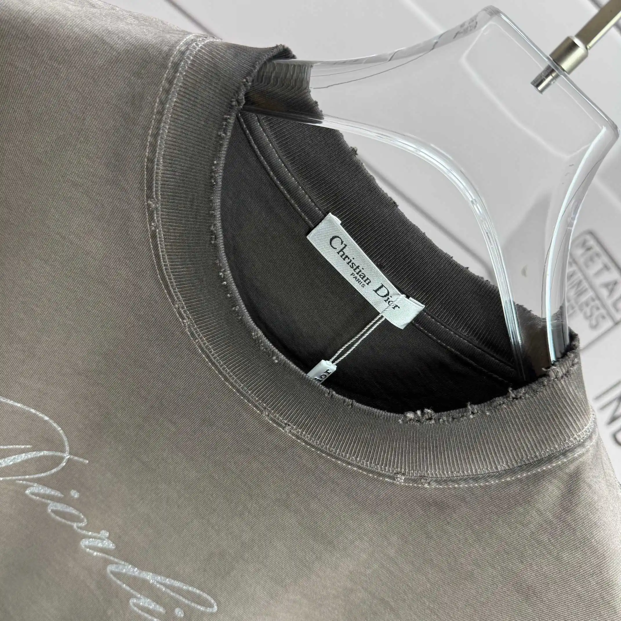 Diorling Logo Distressed Cotton T-Shirt D14012129 — view 3