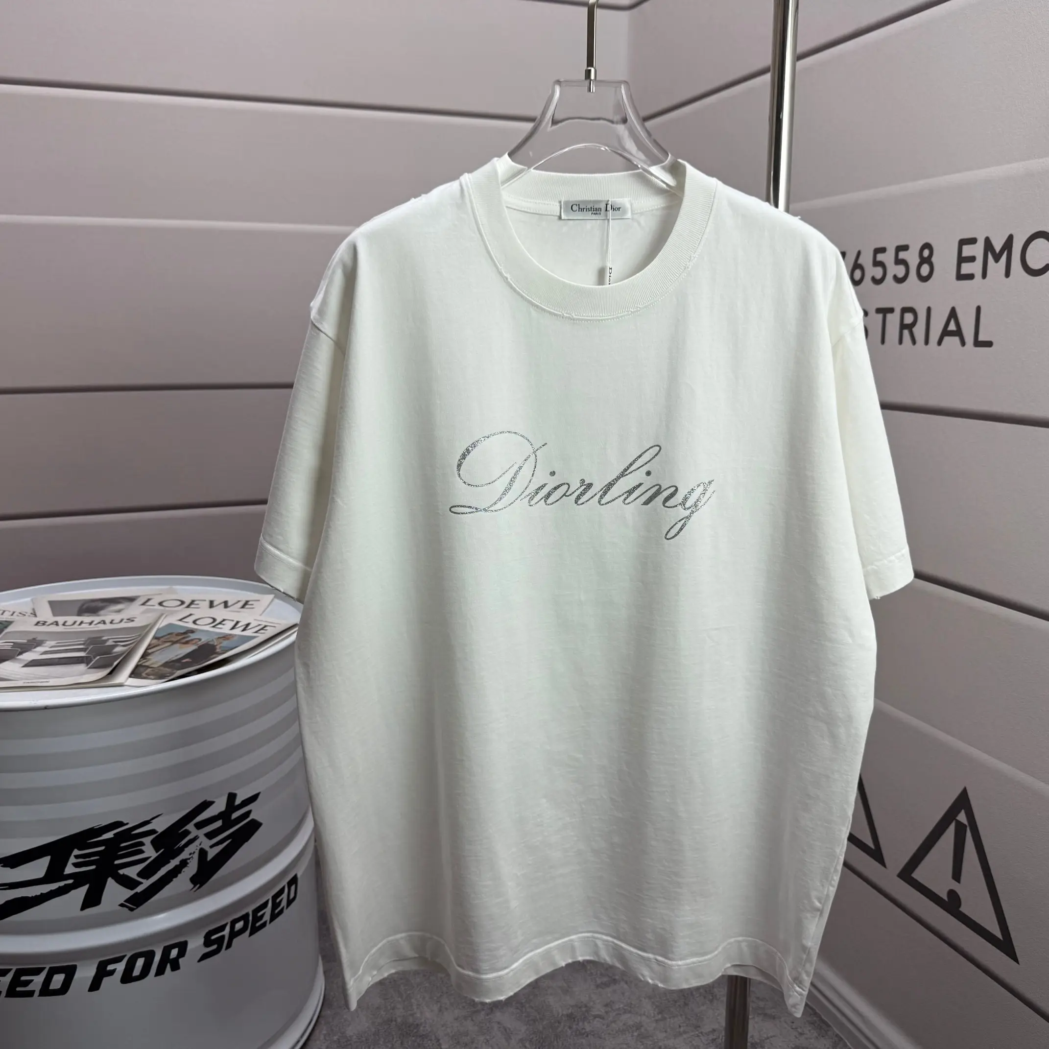 Diorling Logo Print Cotton T-Shirt D14012126