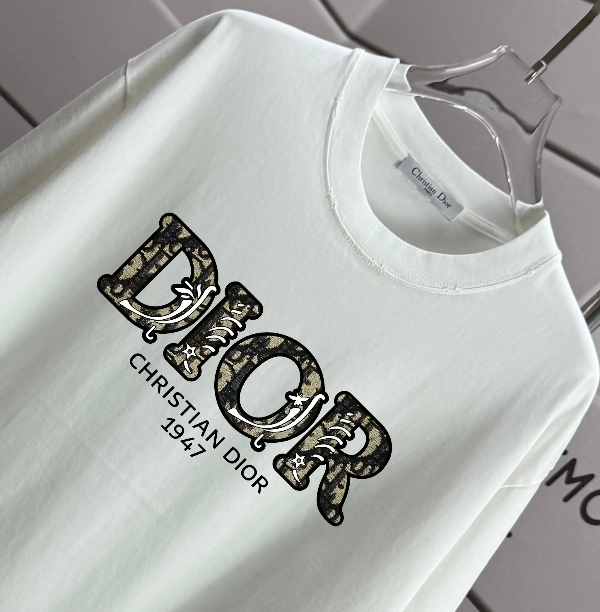 Logo Print Distressed Cotton T-Shirt D14012153 — view 3