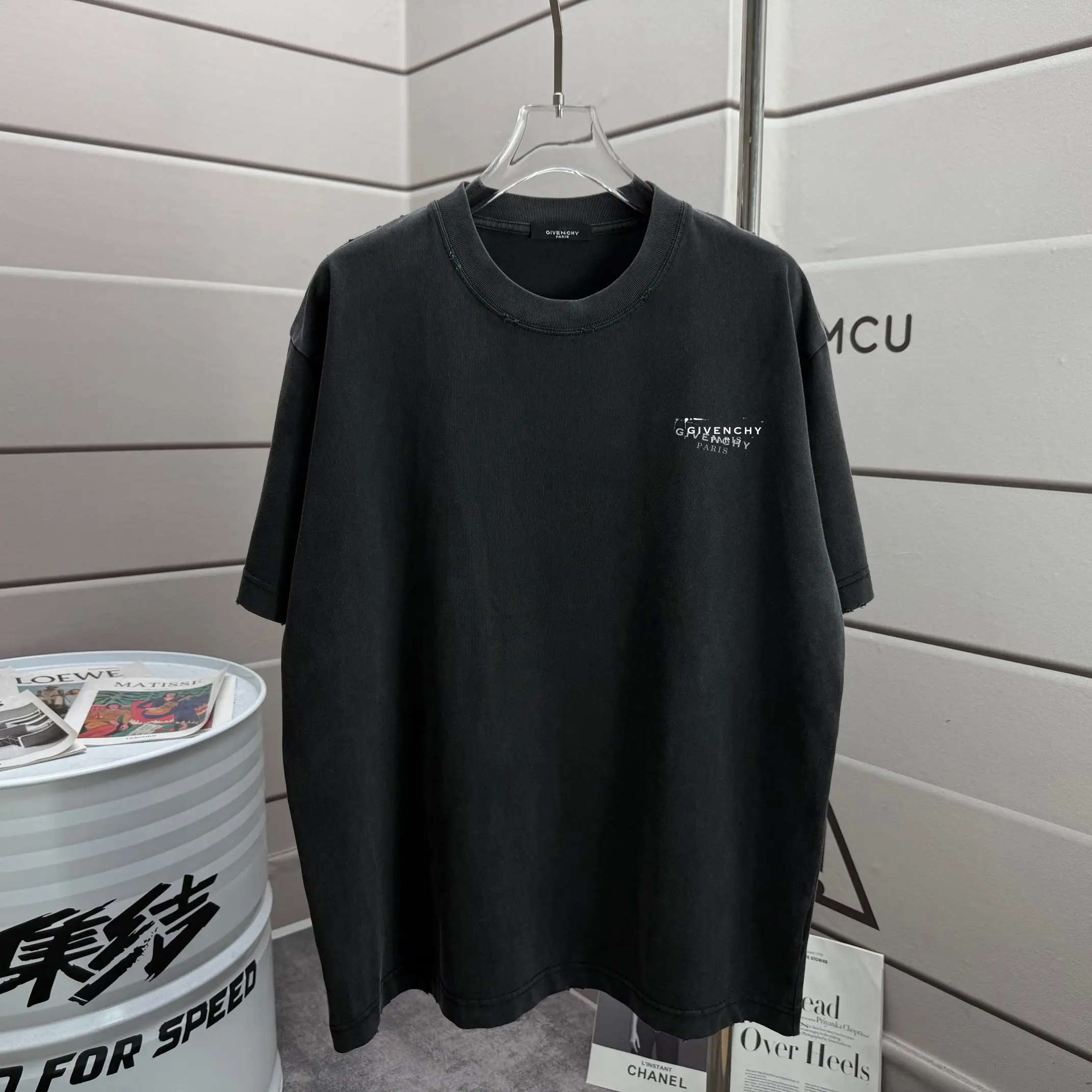 Distressed Logo Print Cotton T-Shirt D14015183 — view 2