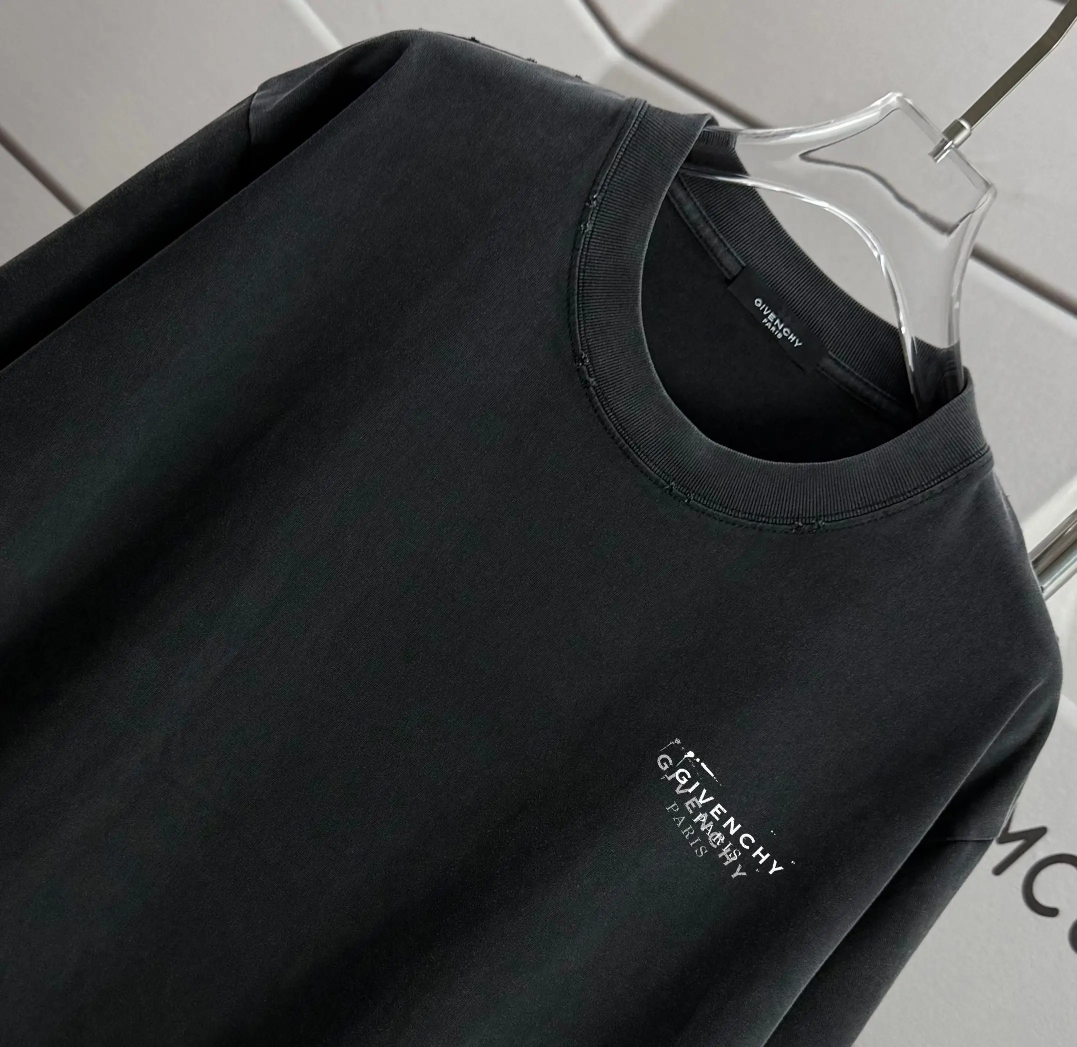 Distressed Logo Print Cotton T-Shirt D14015183 — view 3