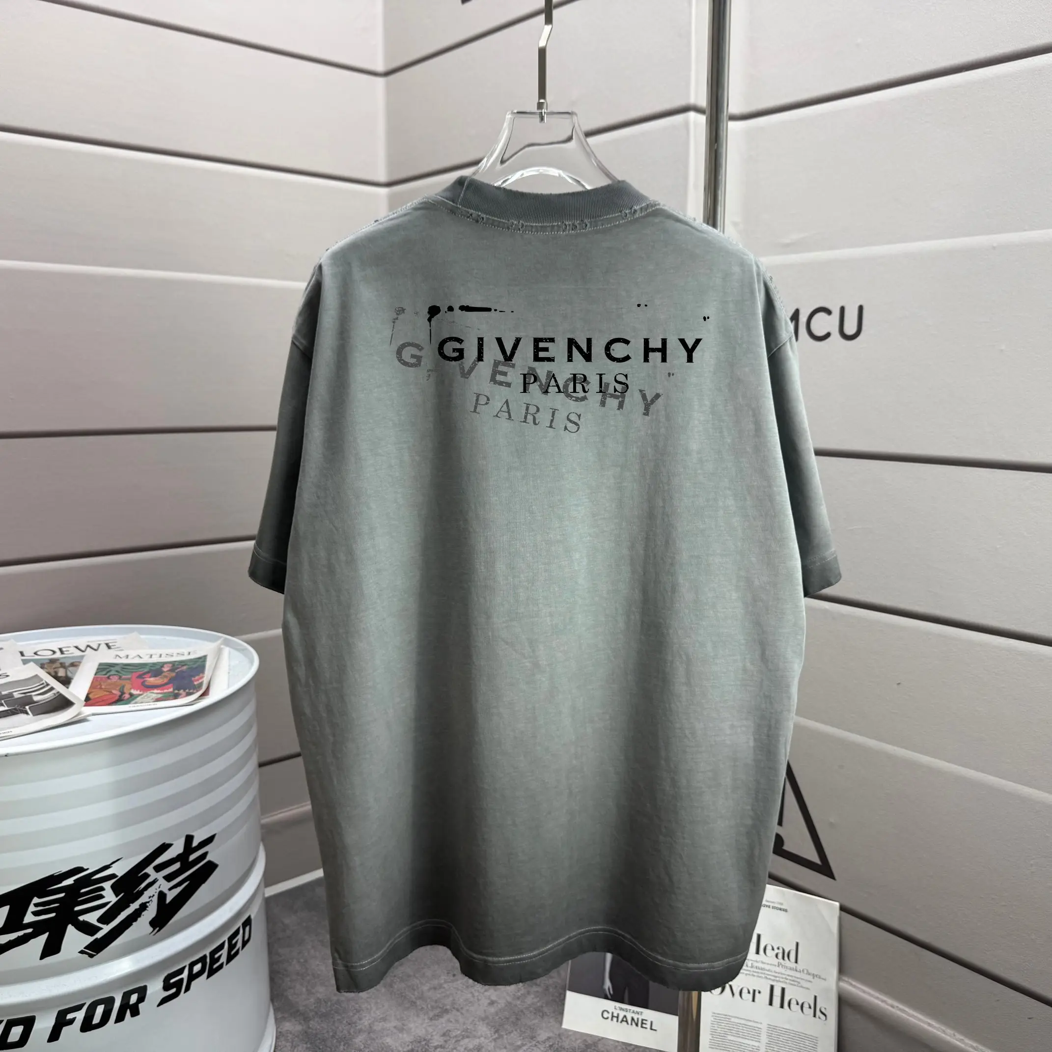 Distressed Logo-Print Cotton T-Shirt D14015185