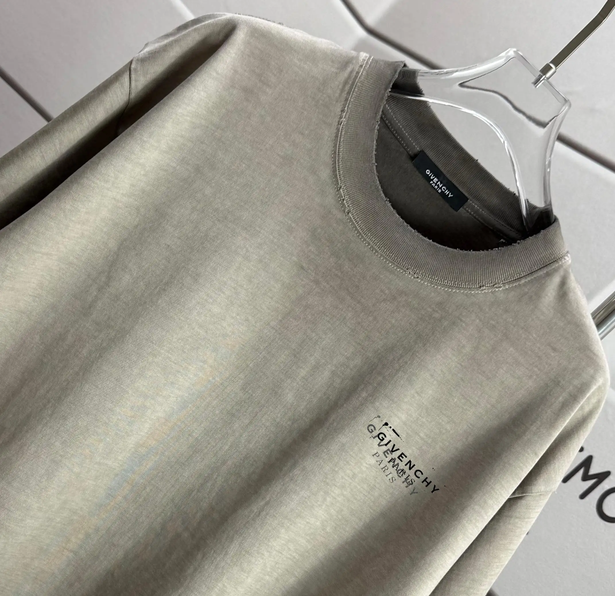 Logo Print Washed Distressed T-Shirt D14015186 — view 3