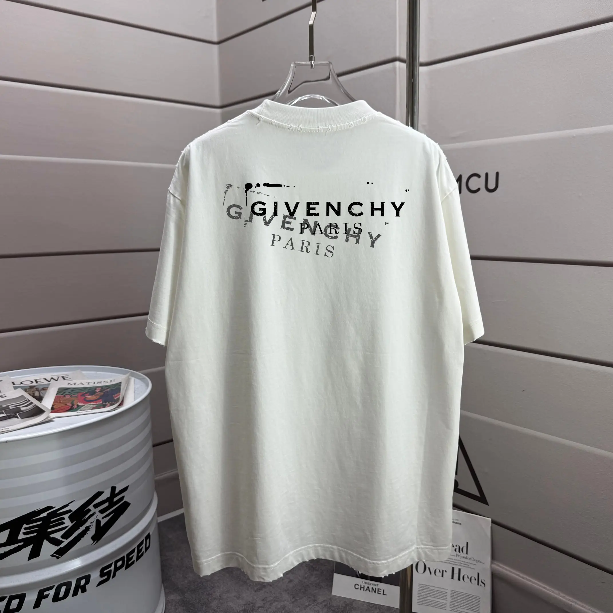 Distressed Logo Print Cotton T-Shirt D14015184