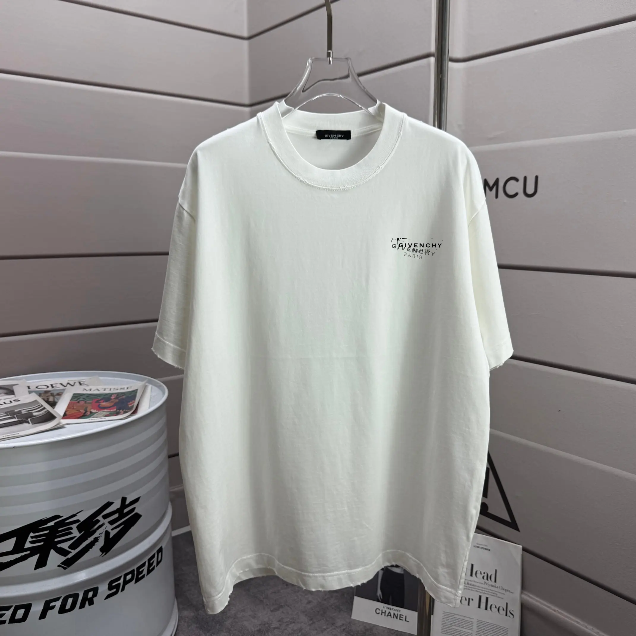 Distressed Logo Print Cotton T-Shirt D14015184 — view 2