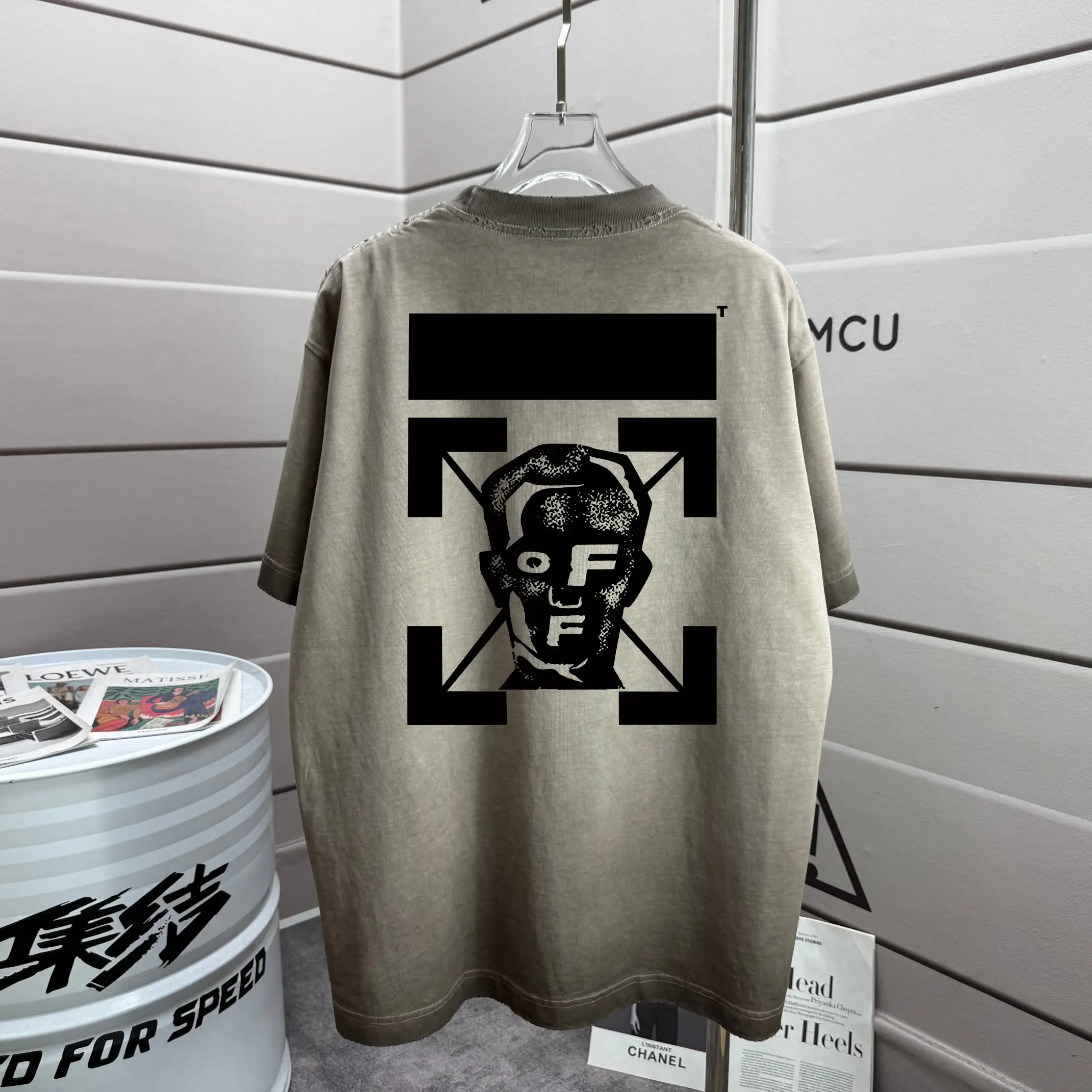 Distressed Graphic Print Cotton T-Shirt D14015226