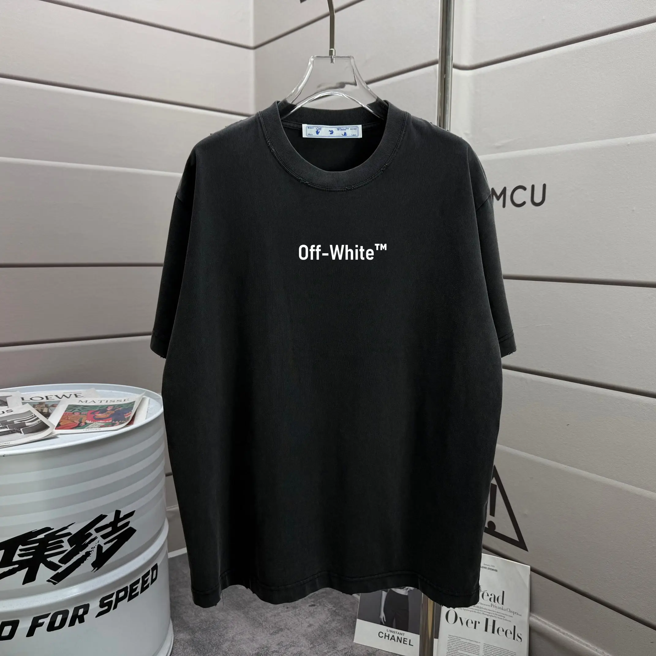 Distressed Washed Cotton Graphic T-Shirt D14015223 — view 2
