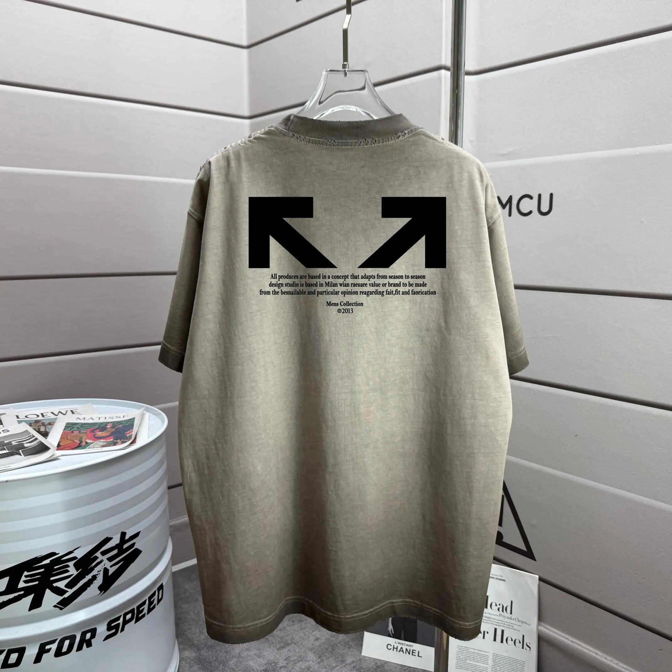 Distressed Logo Print Cotton T-Shirt D14015153