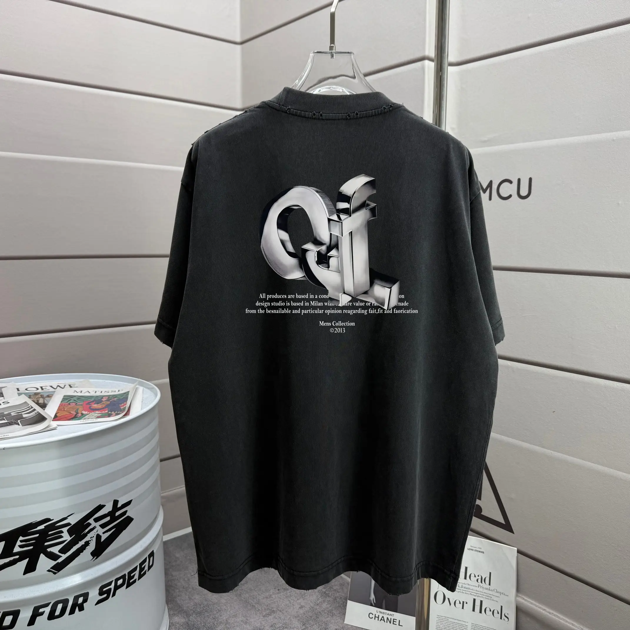 Distressed Logo Graphic T-Shirt D14015155