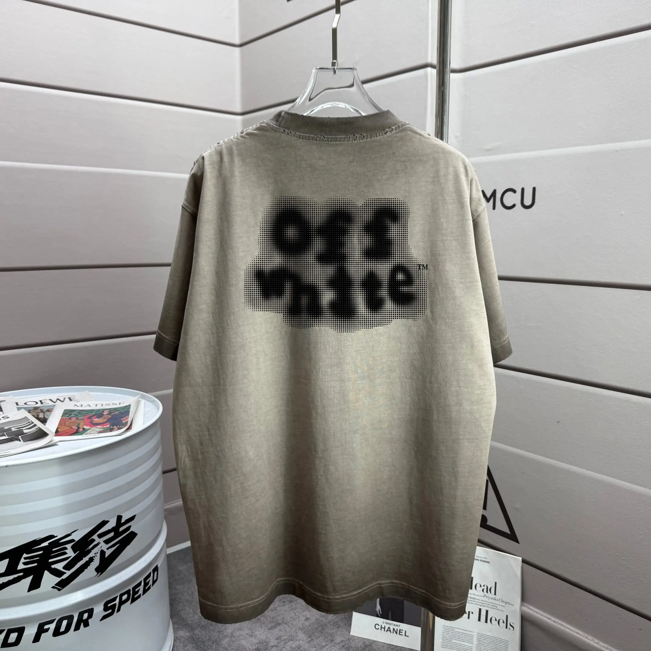 Distressed Logo-Print Cotton T-Shirt D14012172
