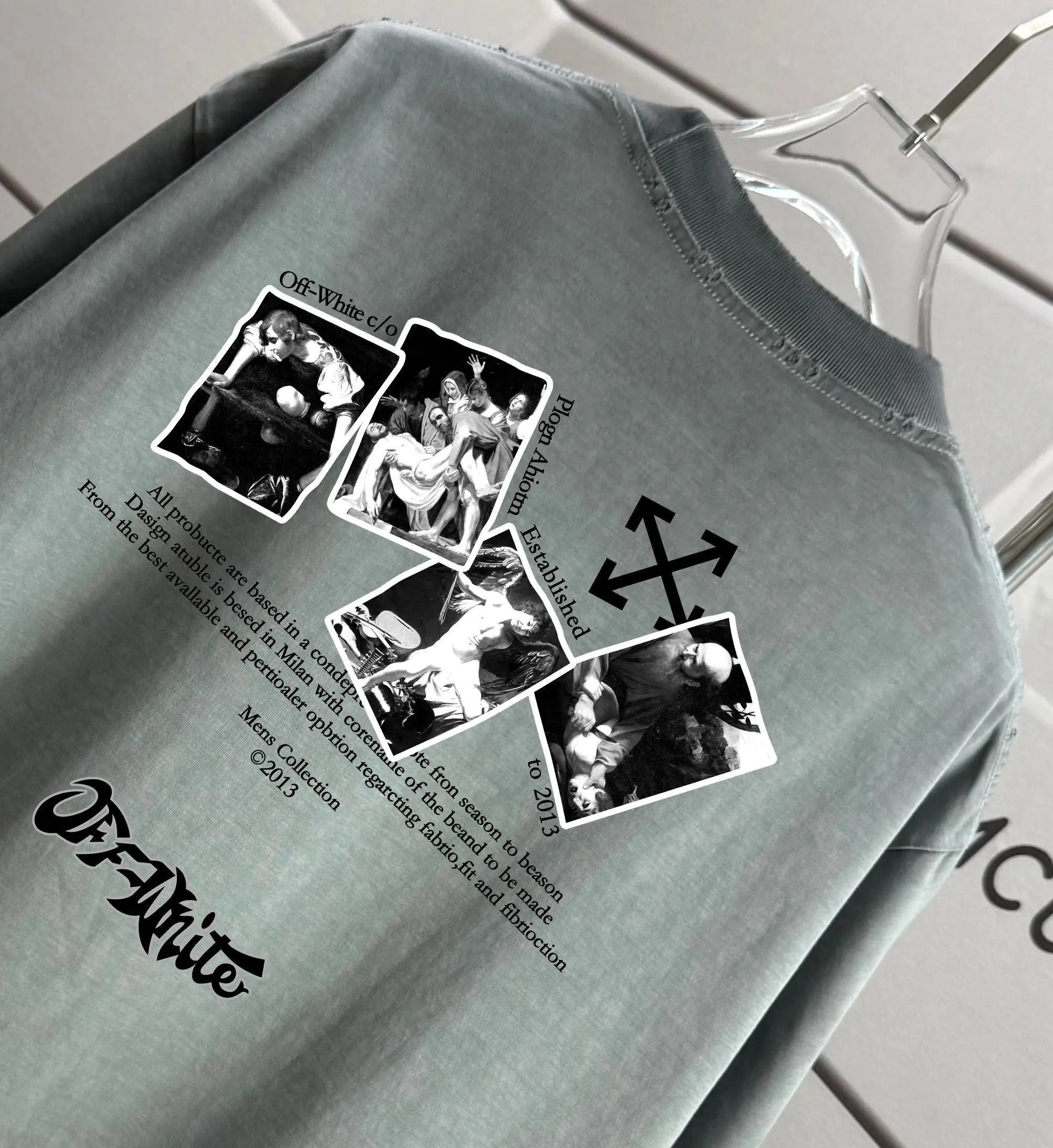 Caravaggio Graphic Print Washed Cotton T-Shirt D14012167 — view 3