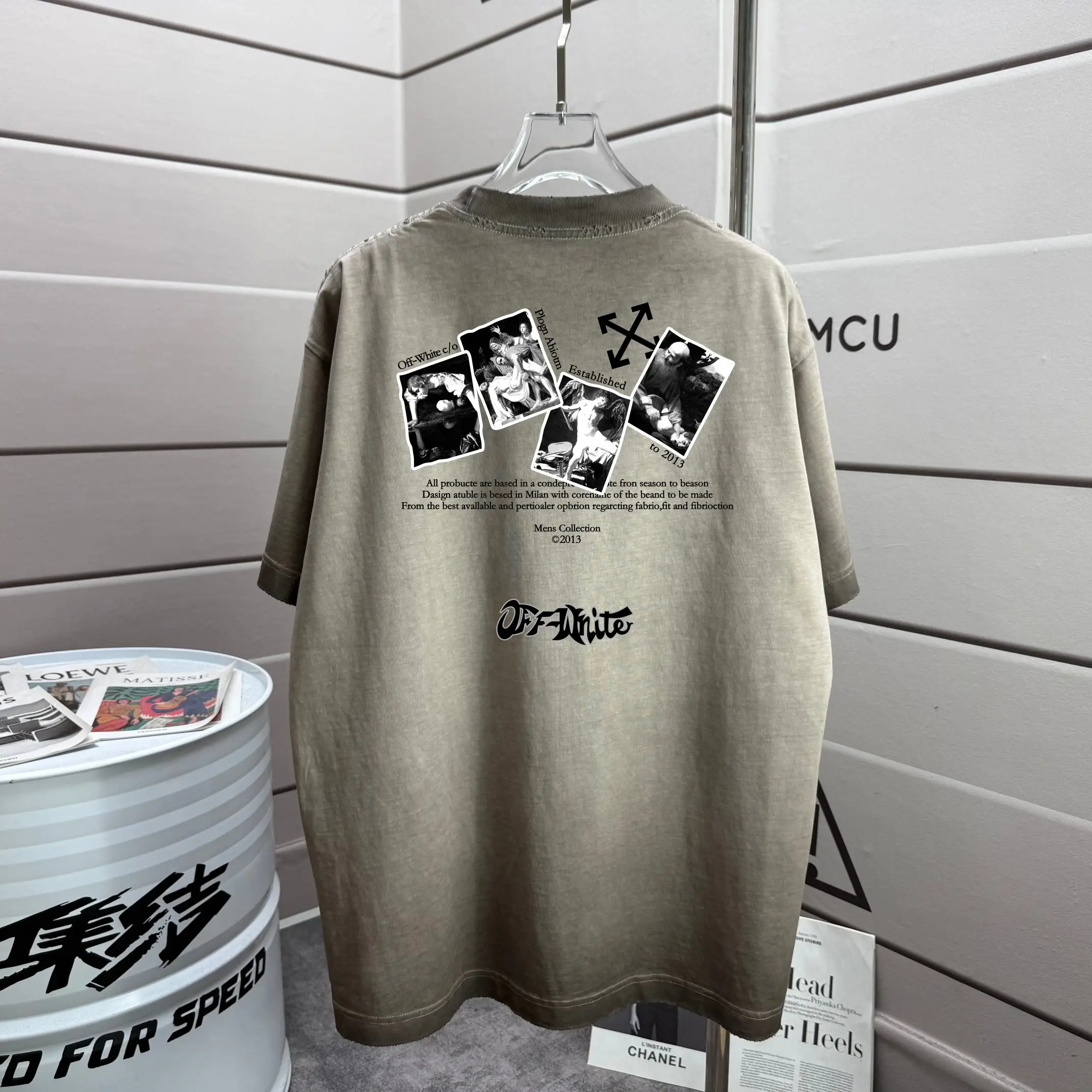 Graphic Print Washed Cotton T-Shirt D14012168