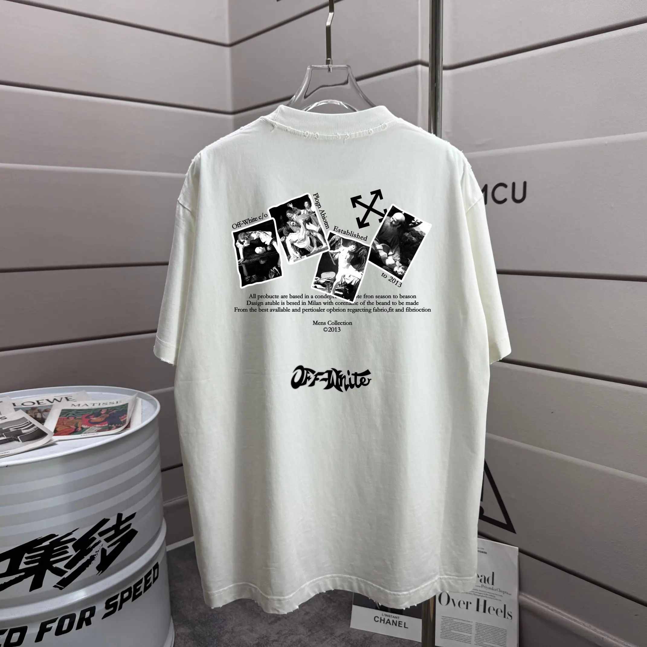 Caravaggio Graphic Print Distressed T-Shirt D14012165