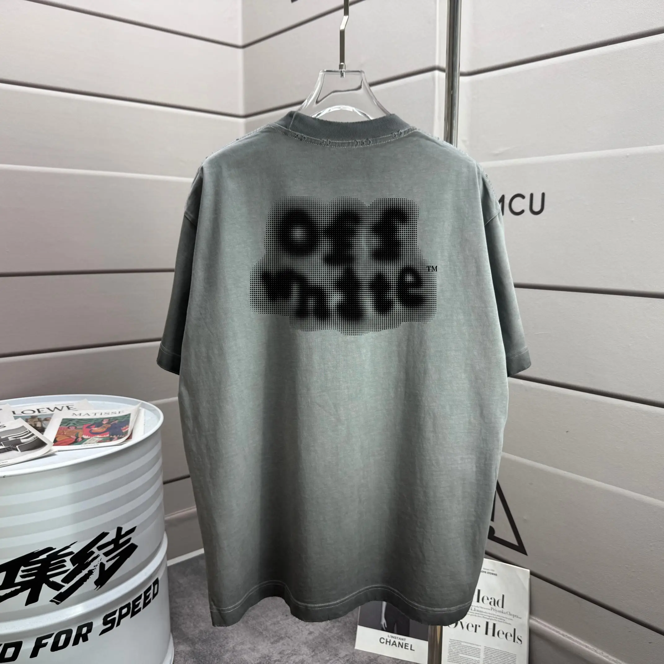 Distressed Logo-Print Cotton T-Shirt D14012171