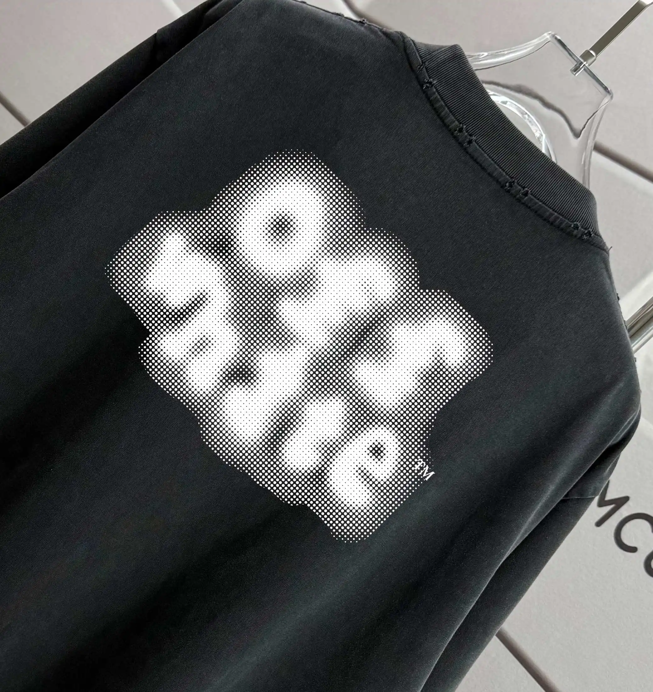 Distressed Logo Print Washed Cotton T-Shirt D14012170 — view 3