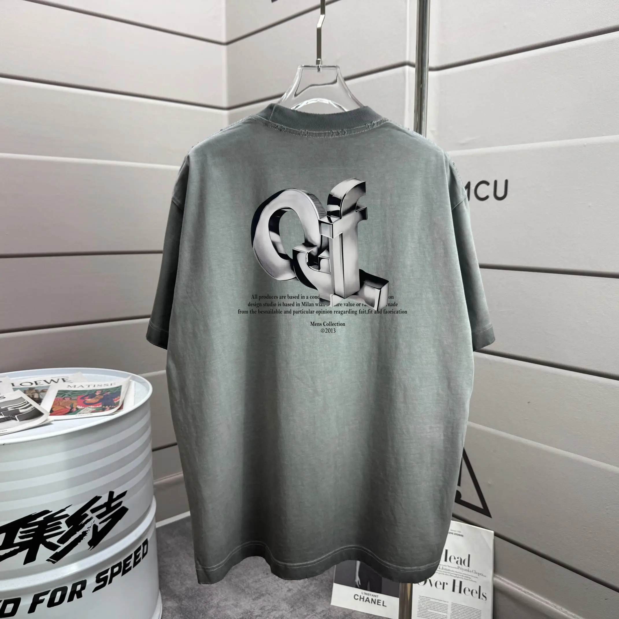 Logo Graphic Washed Cotton T-Shirt D14015156