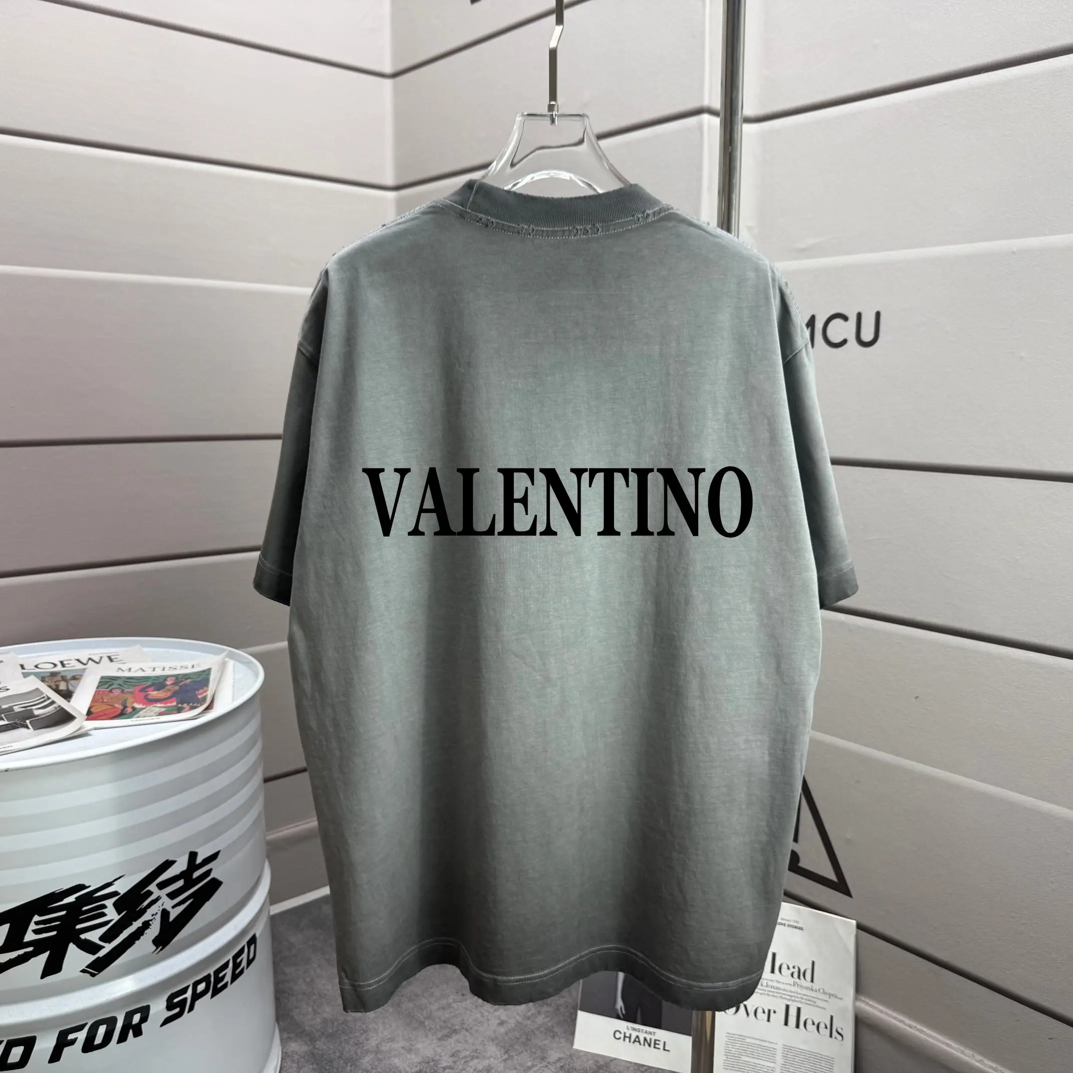 Logo Print Distressed Cotton T-Shirt D14015213