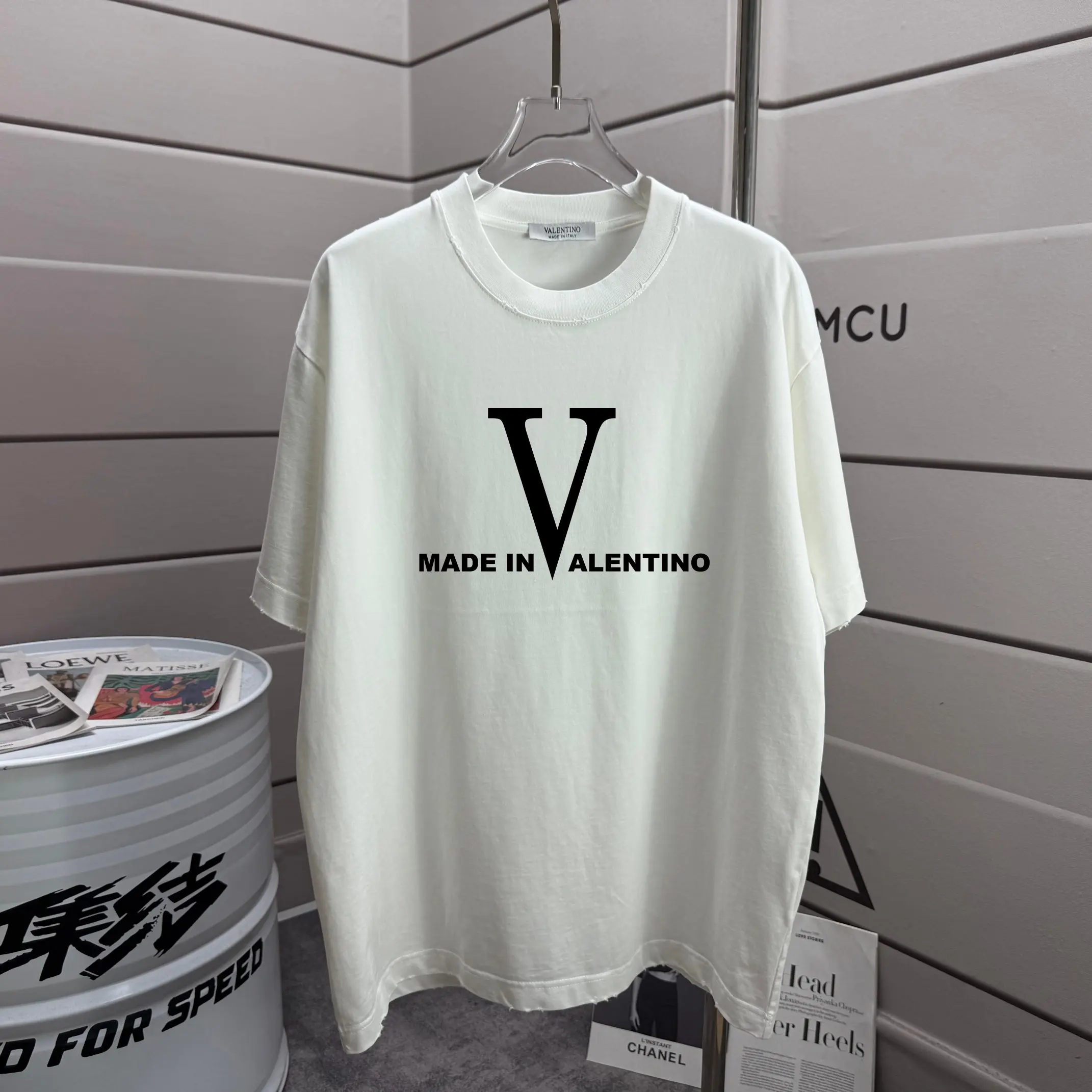 Logo Print Distressed Cotton T-Shirt D14015216