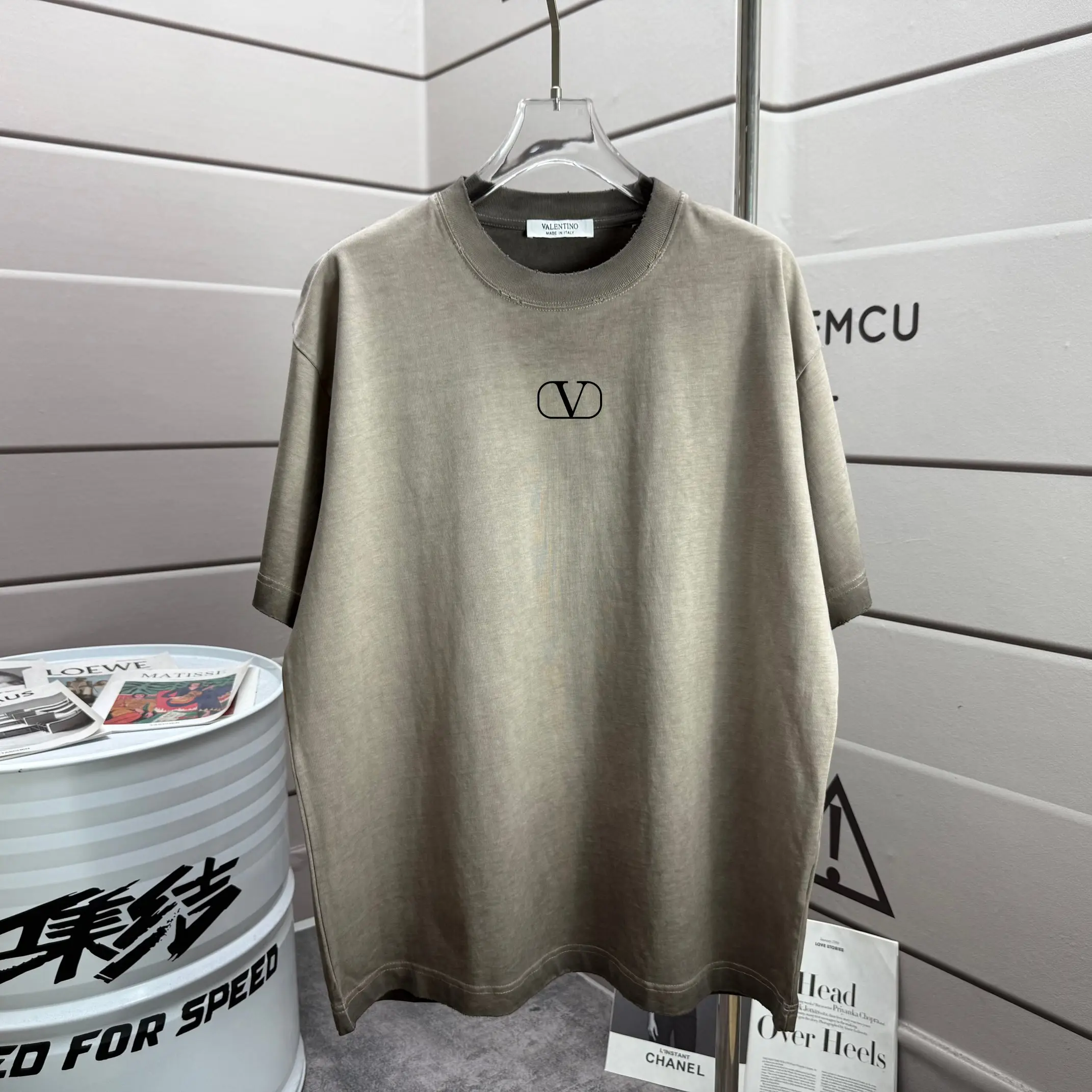 Logo Print Distressed Washed Cotton T-Shirt D14015214 — view 2