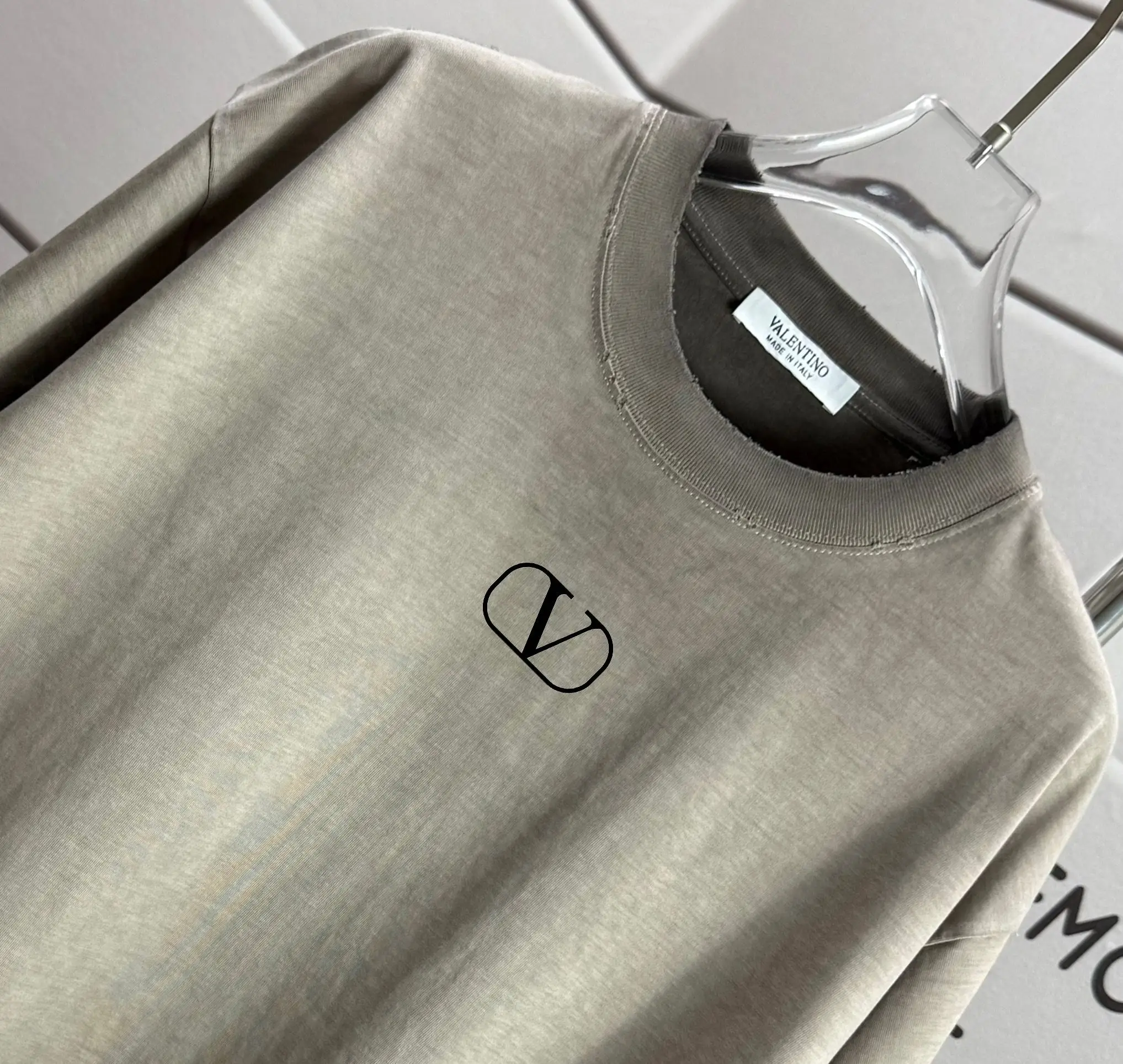 Logo Print Distressed Washed Cotton T-Shirt D14015214 — view 3