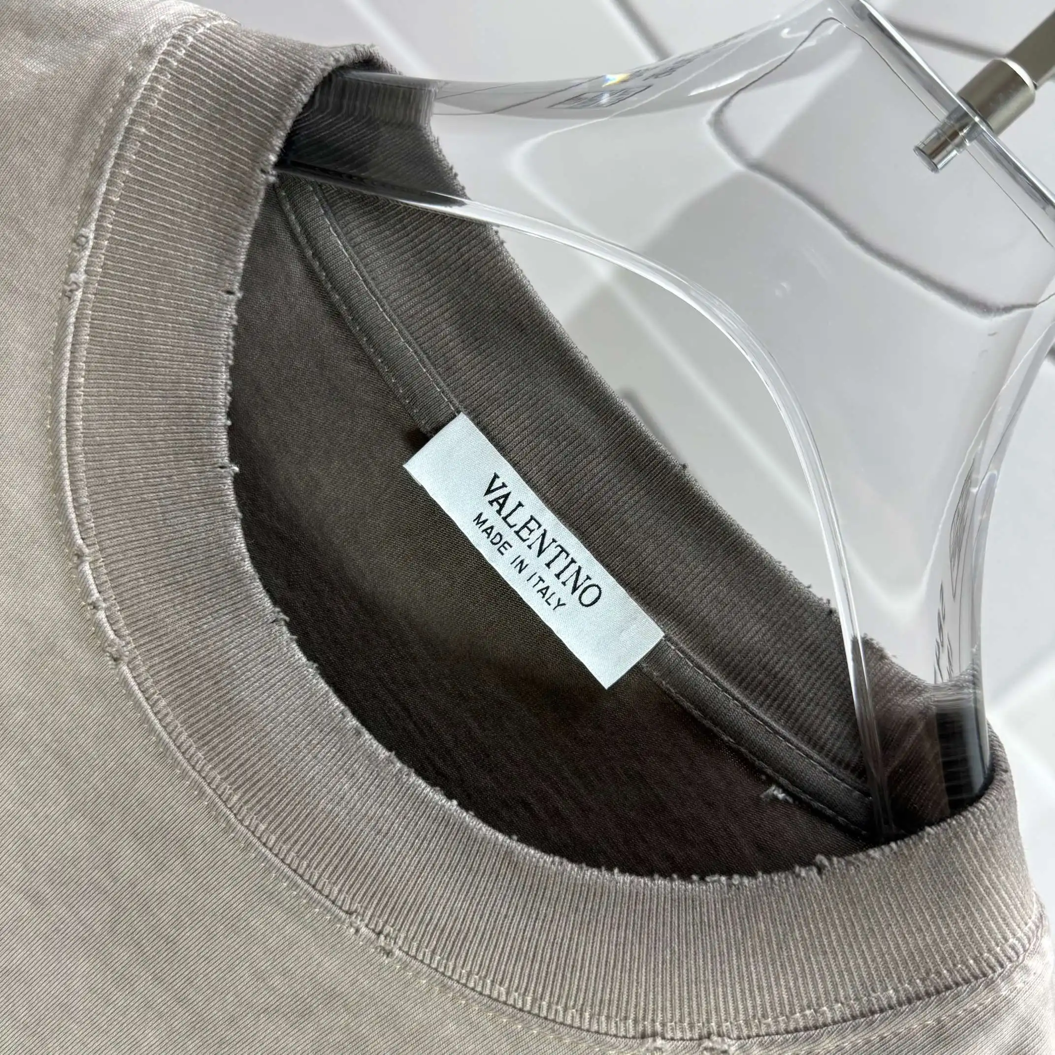 Logo Print Distressed Washed Cotton T-Shirt D14015214 — view 5
