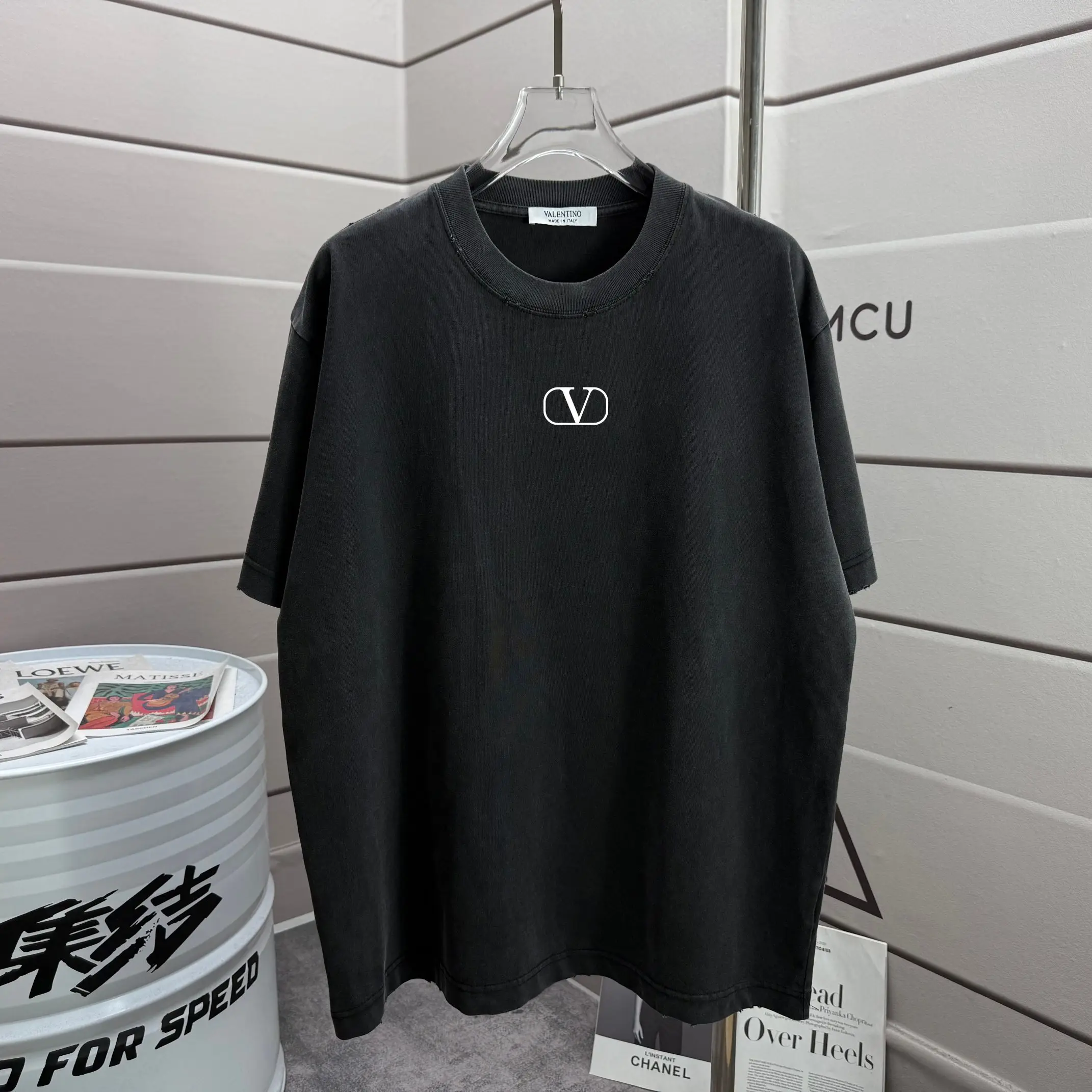 Logo Print Distressed Washed Cotton T-Shirt D14015211 — view 2