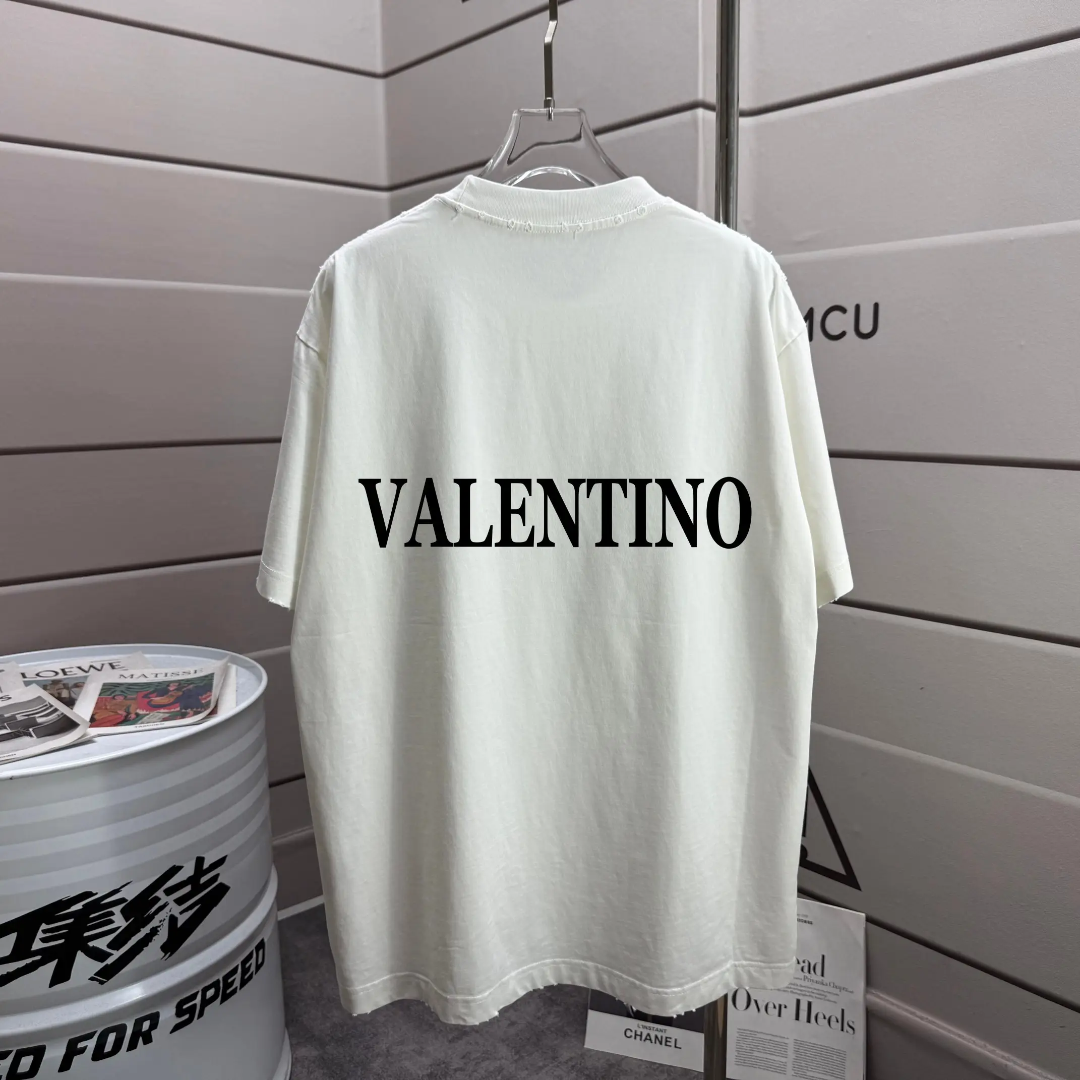 Distressed Logo Print Cotton T-Shirt D14015212