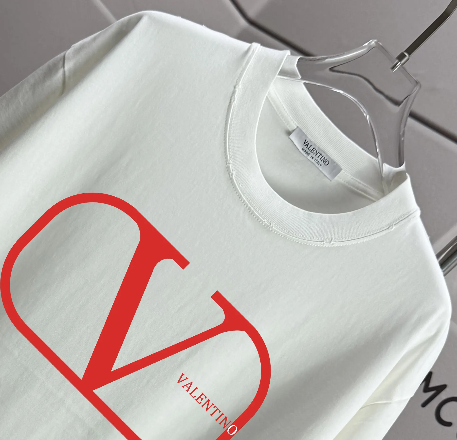 VLogo Distressed Cotton-Jersey T-Shirt D14015158 — view 3