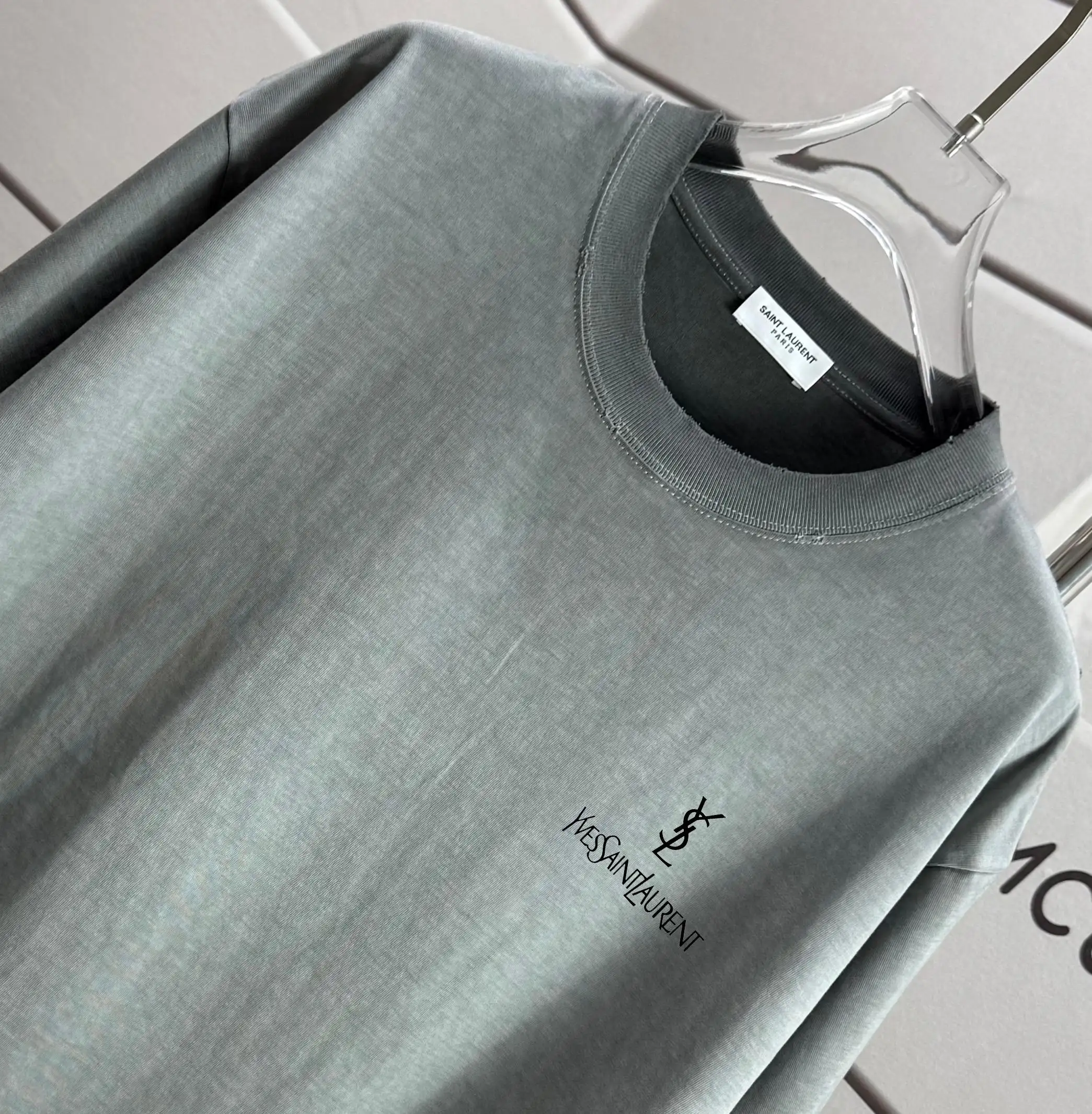 Logo Print Distressed Washed Cotton T-Shirt D14015209 — view 3