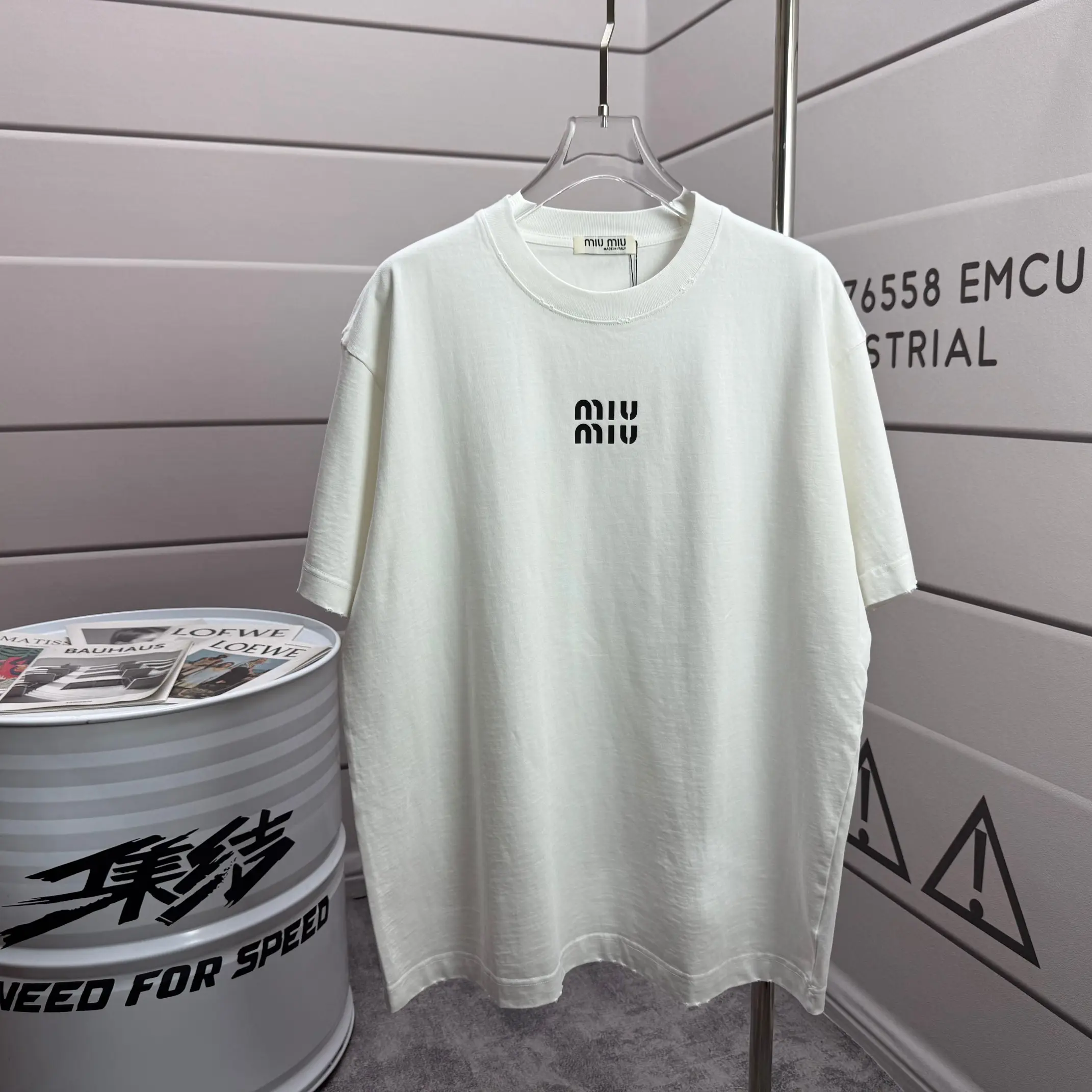 Distressed Logo Cotton-Jersey T-Shirt D14015121