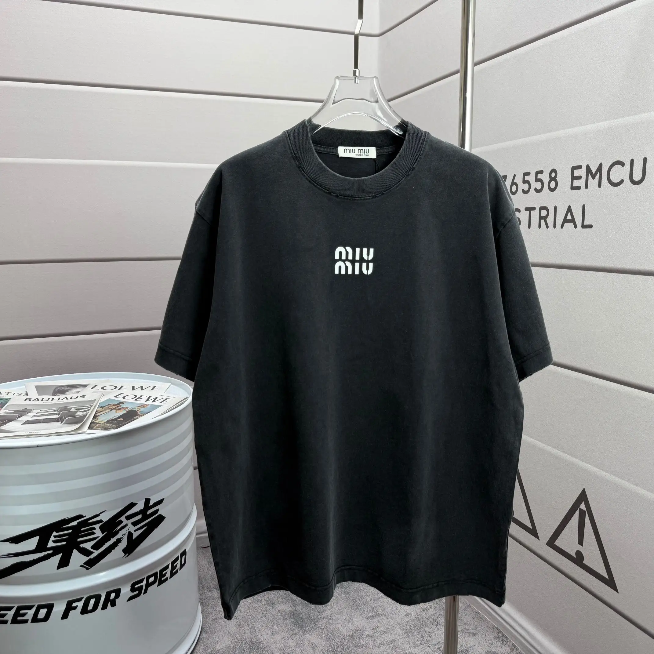 Logo-Print Washed Cotton-Jersey T-Shirt D14015122