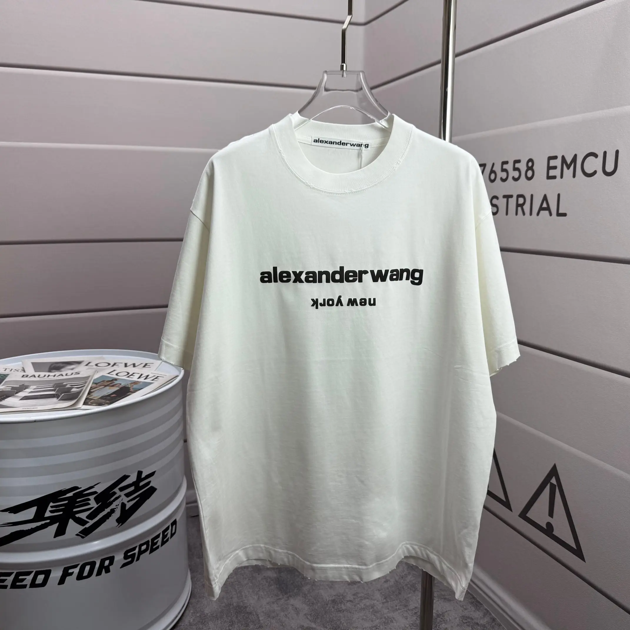 Logo Print Distressed Cotton T-Shirt D14515097