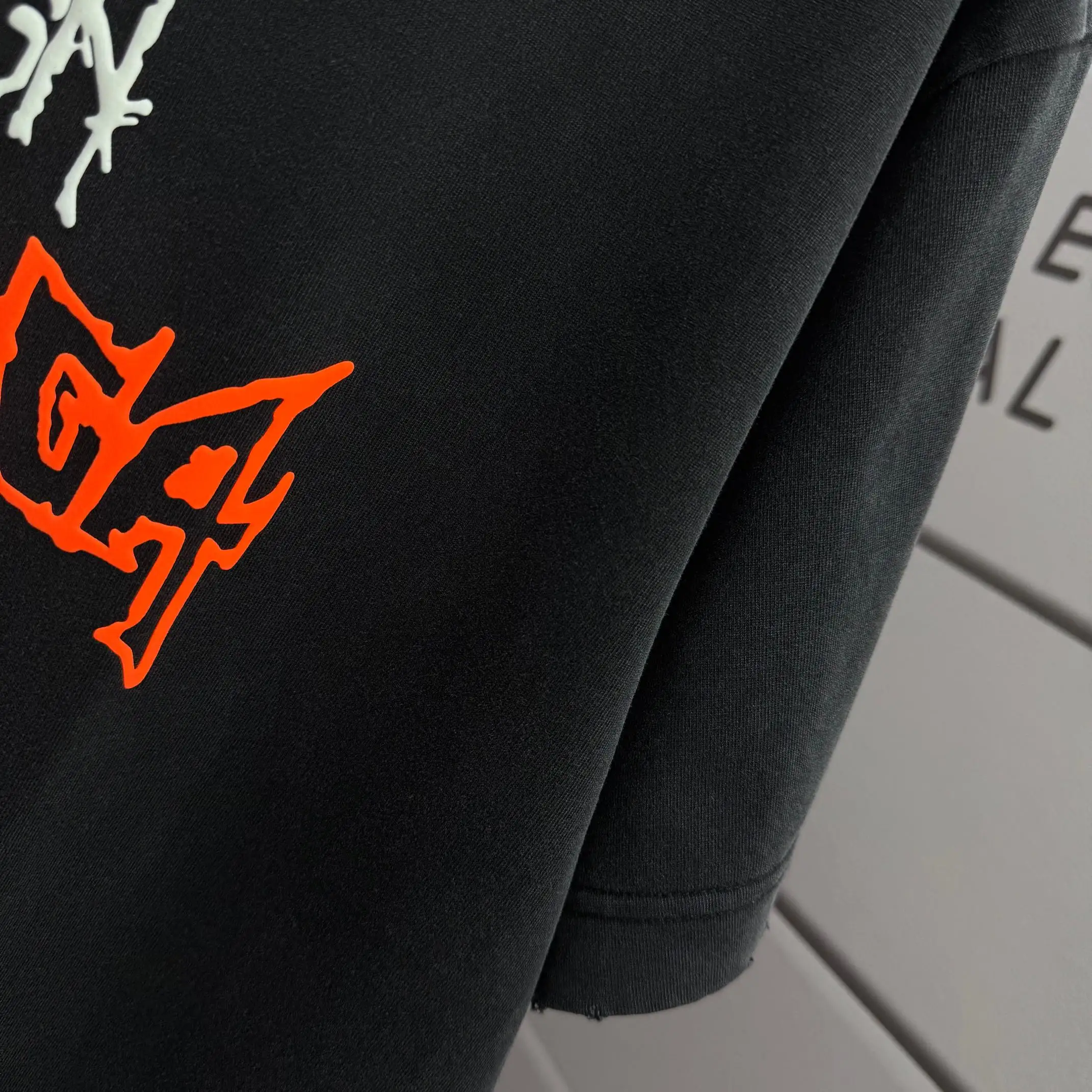 Logo-Print Distressed Cotton-Jersey T-Shirt D14512115 — view 6