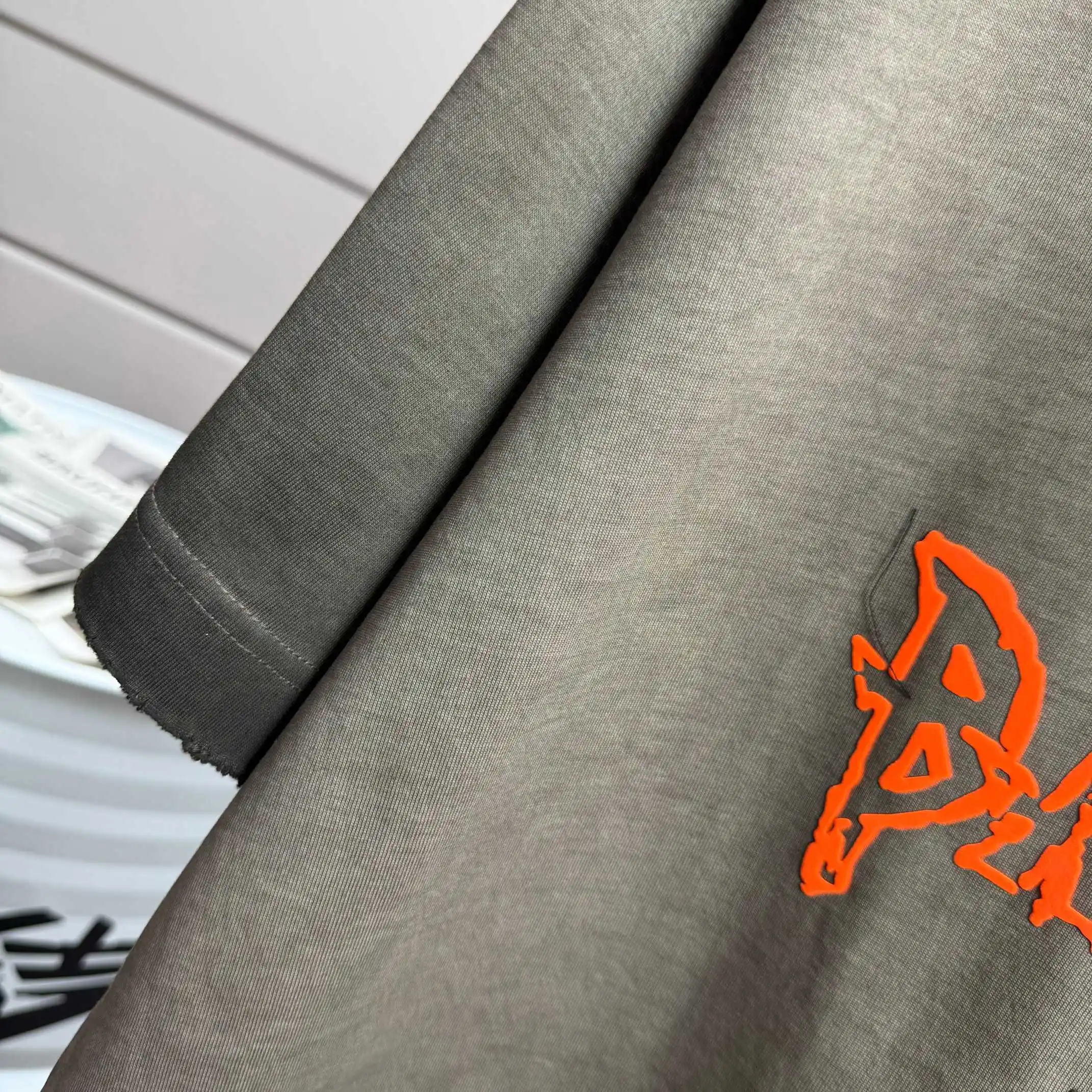 Logo-Embroidered Distressed Cotton T-Shirt D14512117 — view 4