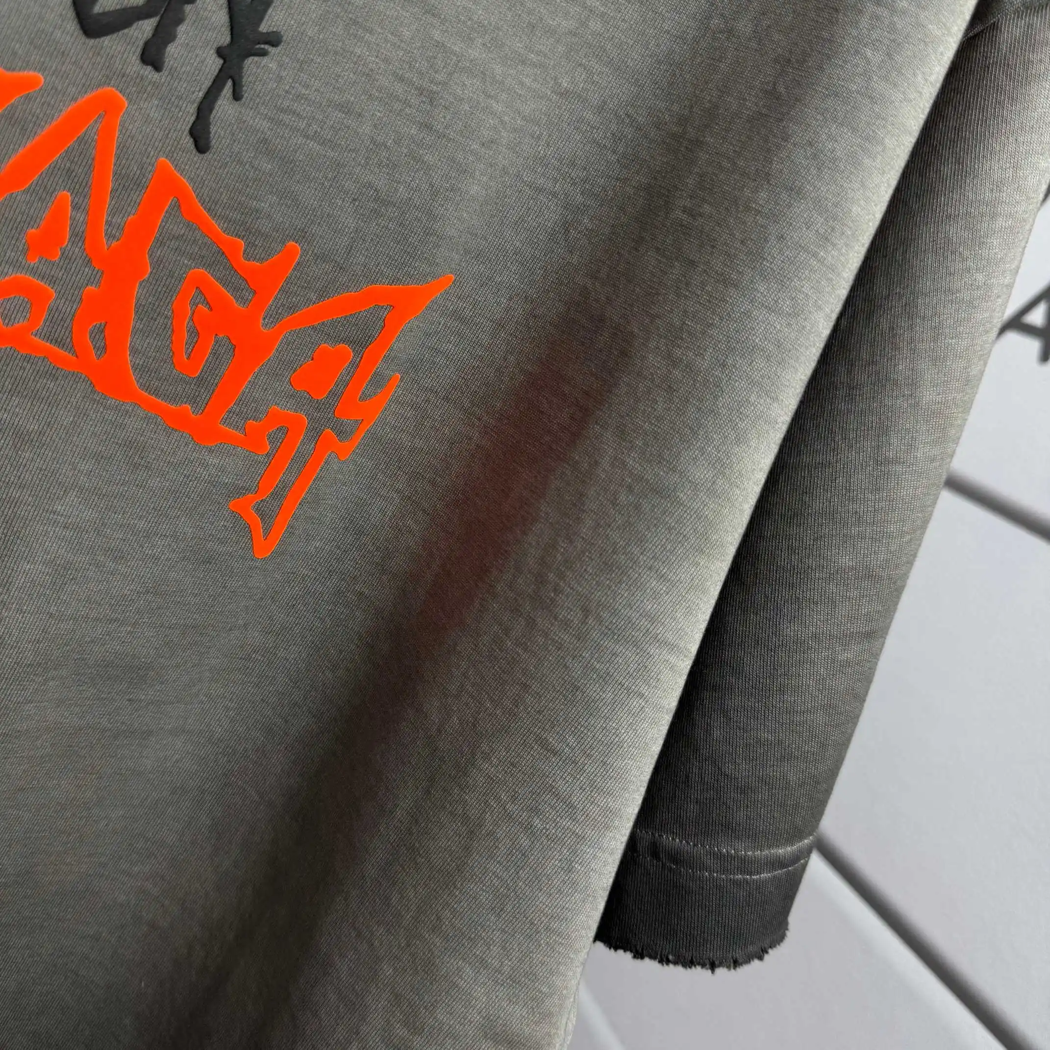 Logo-Embroidered Distressed Cotton T-Shirt D14512117 — view 6