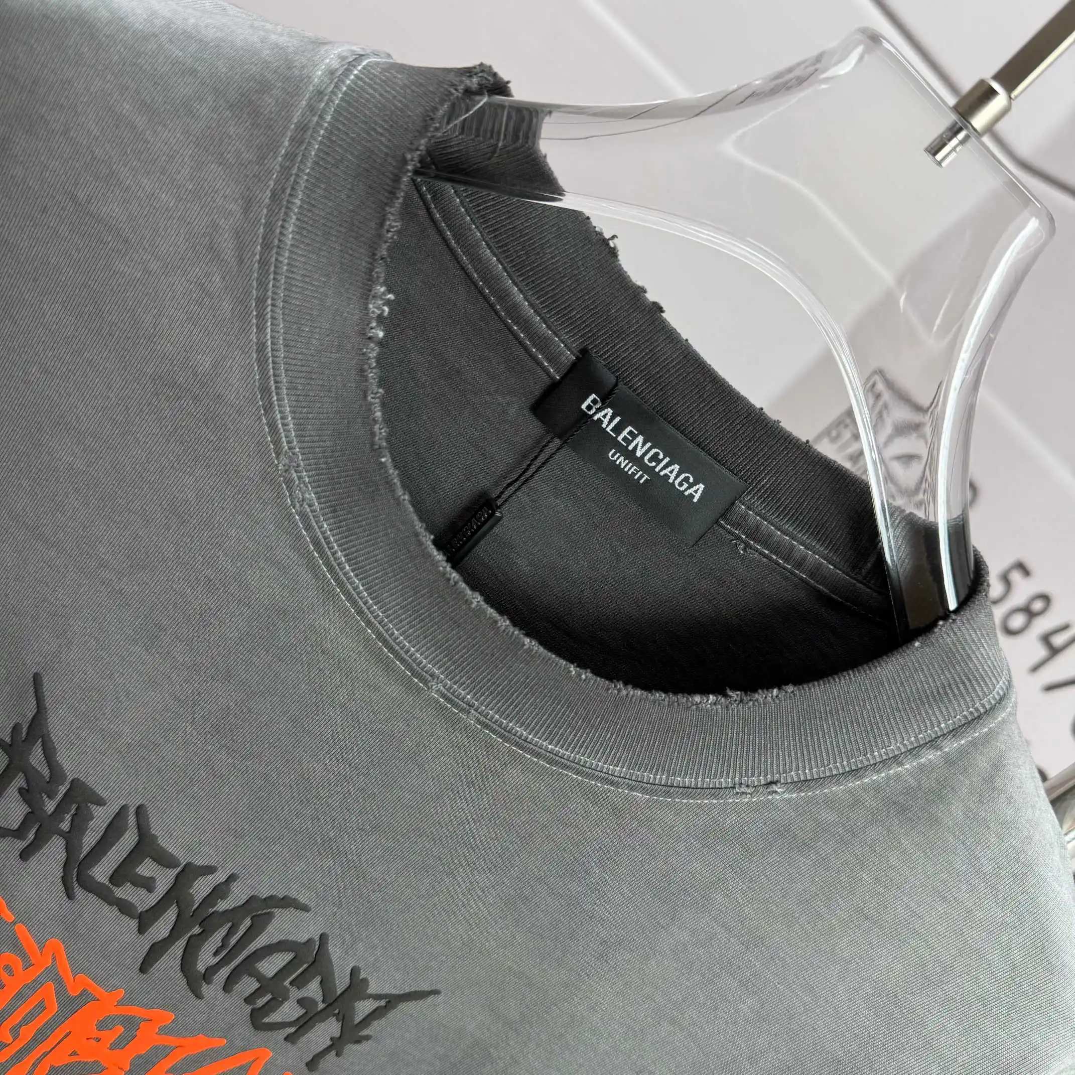 Logo-Embroidered Distressed Cotton T-Shirt D14512116 — view 3