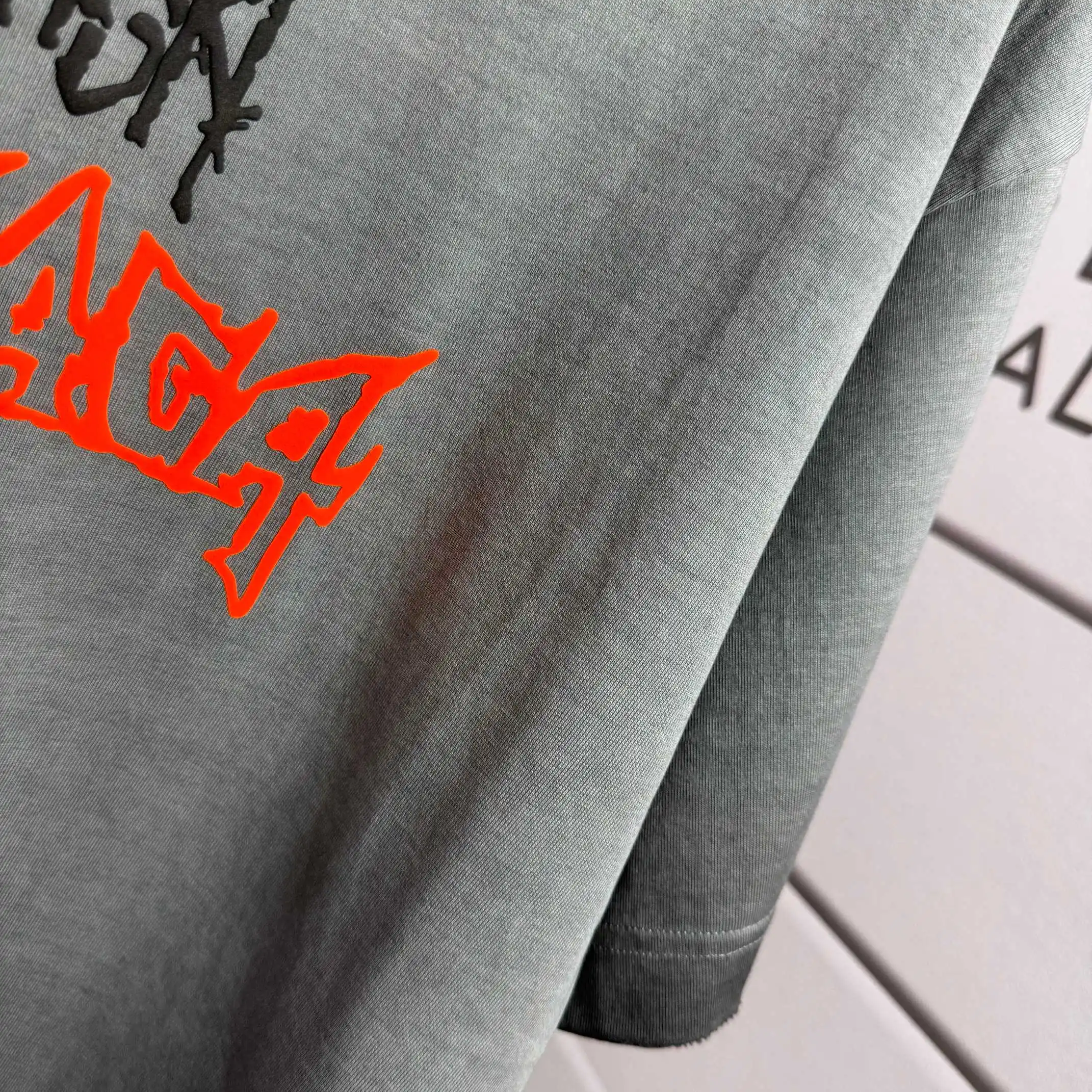 Logo-Embroidered Distressed Cotton T-Shirt D14512116 — view 6