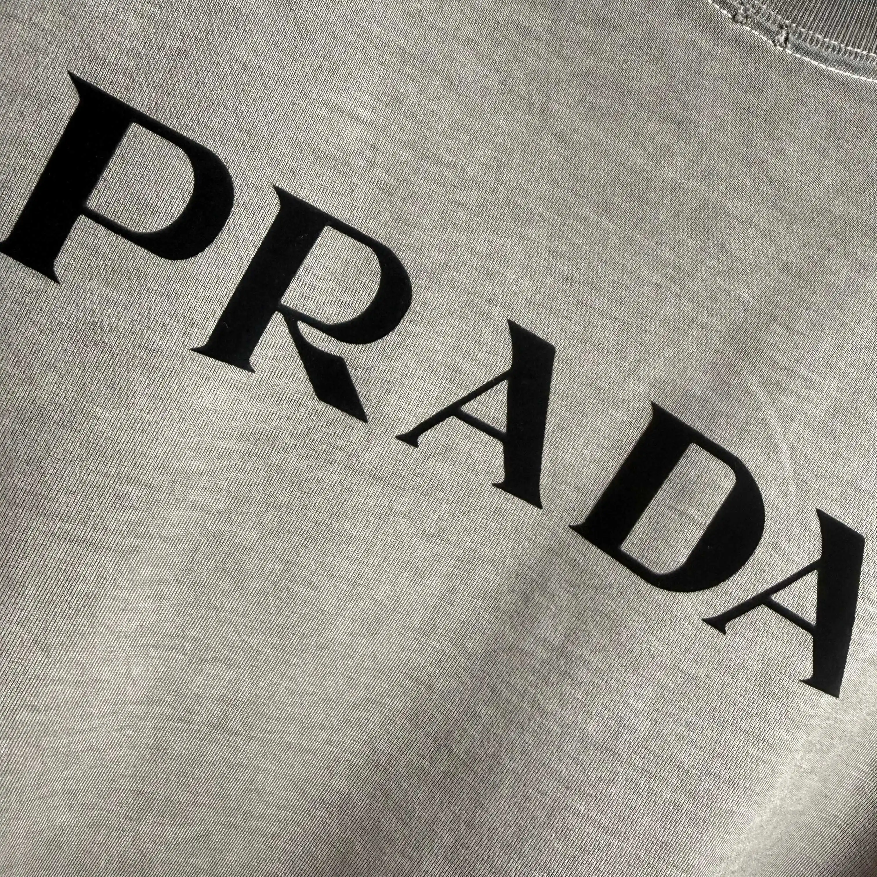 Logo Flocked Distressed Cotton T-Shirt D14512135 — view 5