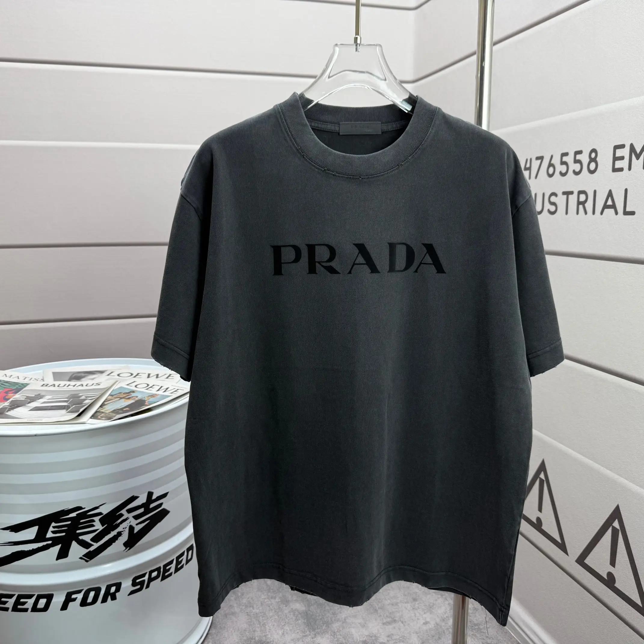 Logo-Print Washed Cotton T-Shirt D14512133